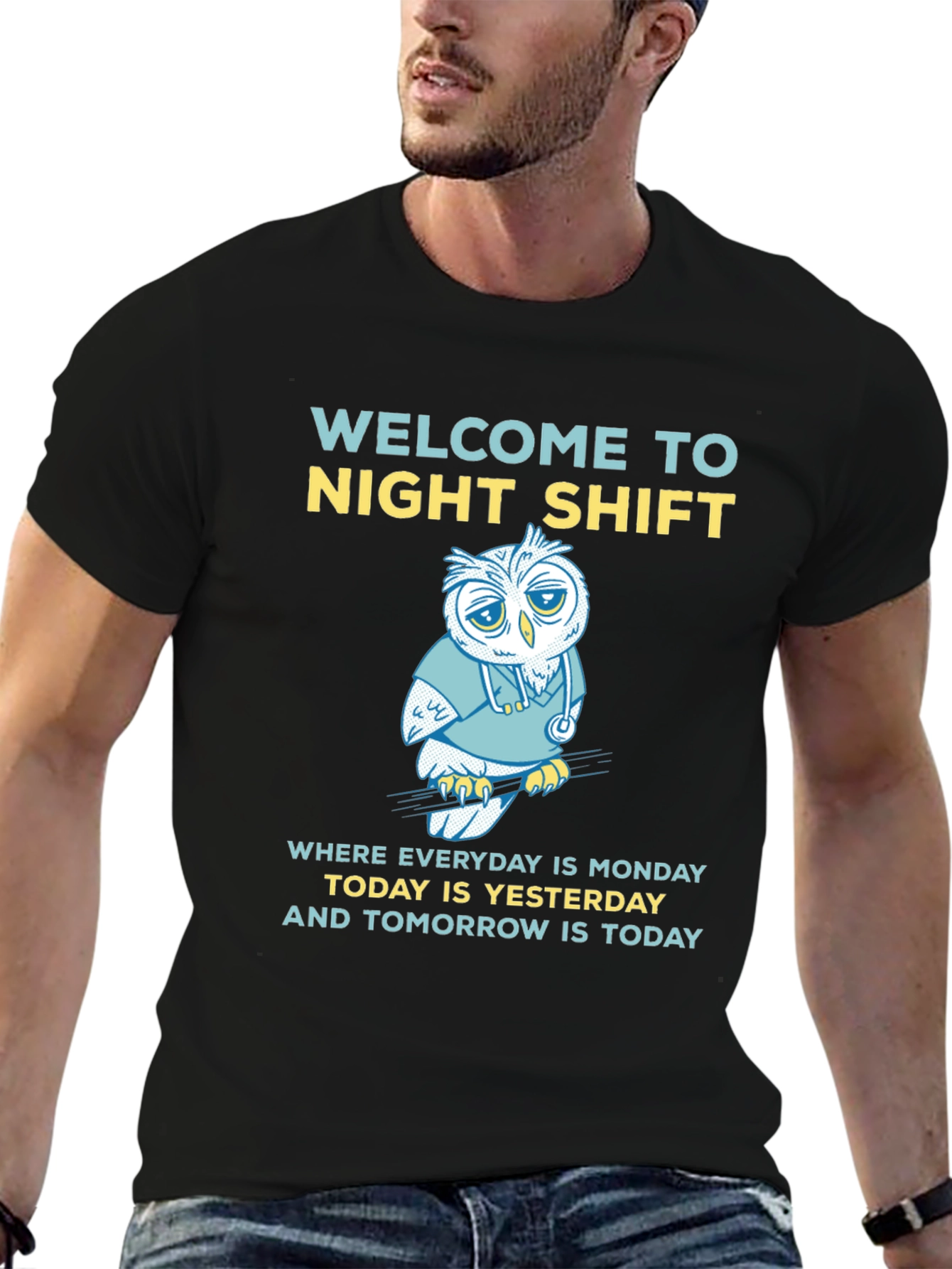 Night Shift Owl T-Shirt - Medical Humor Tee