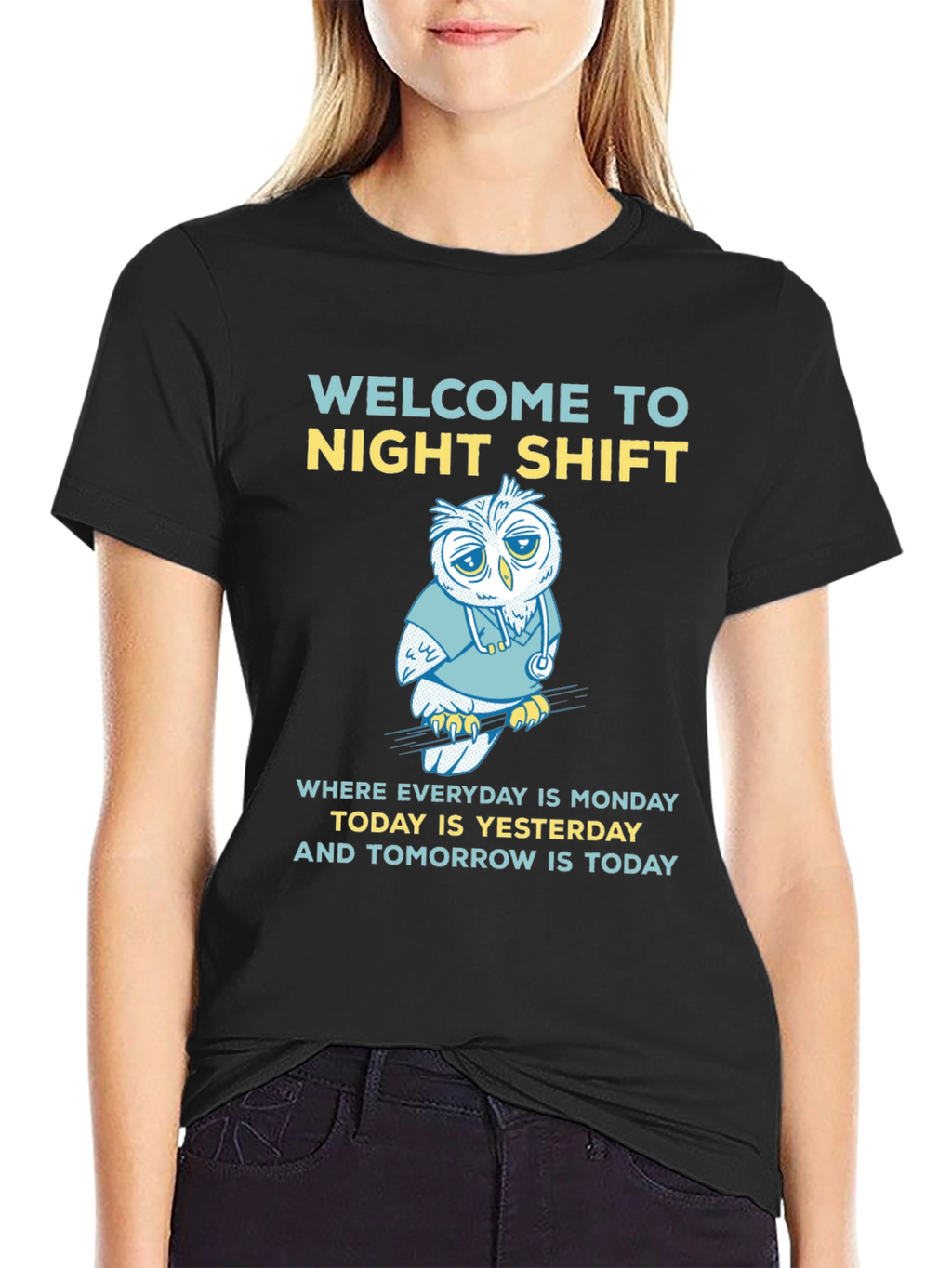 Night Shift Owl T-Shirt - Medical Humor Tee