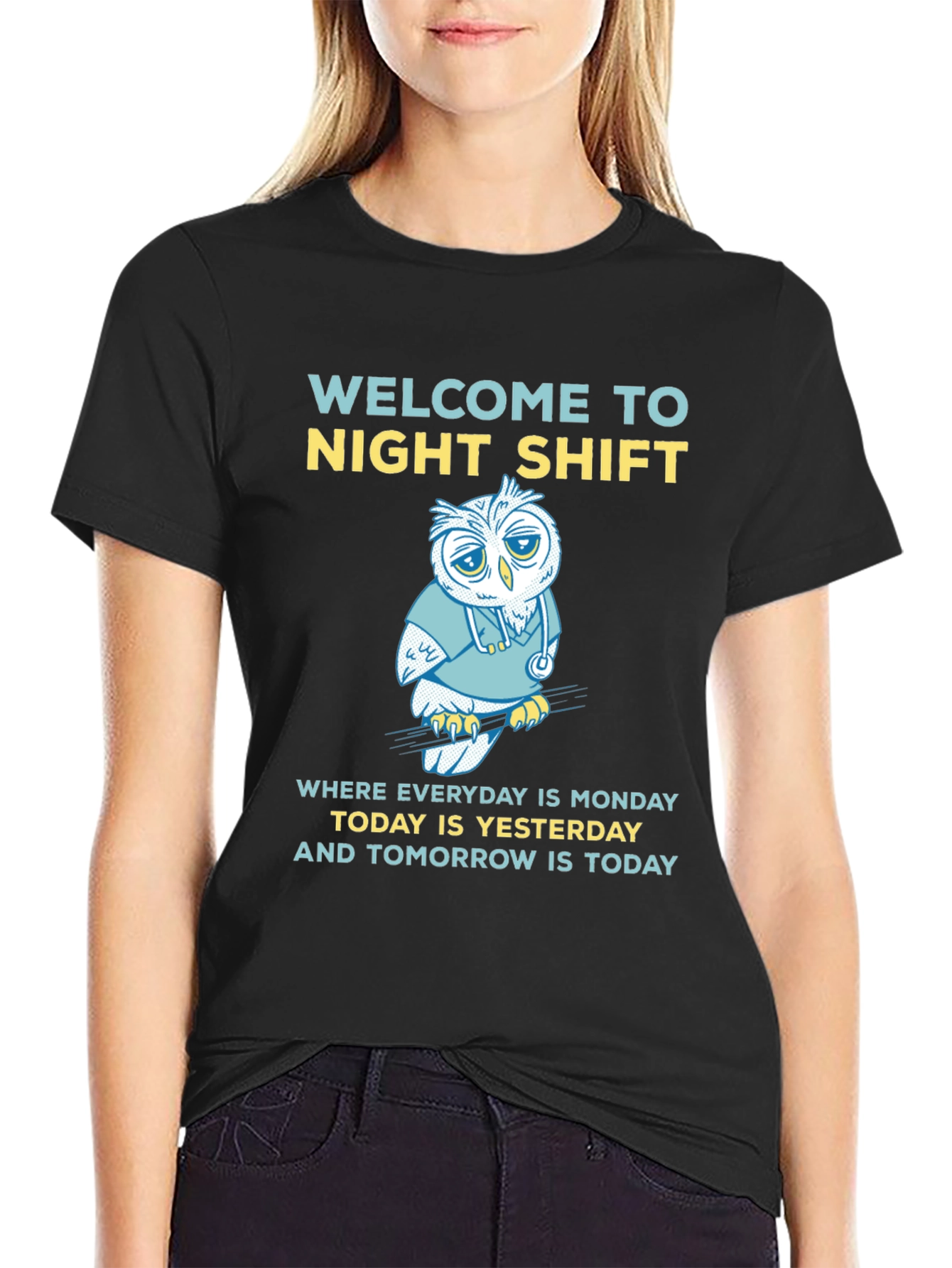 Night Shift Owl T-Shirt - Medical Humor Tee