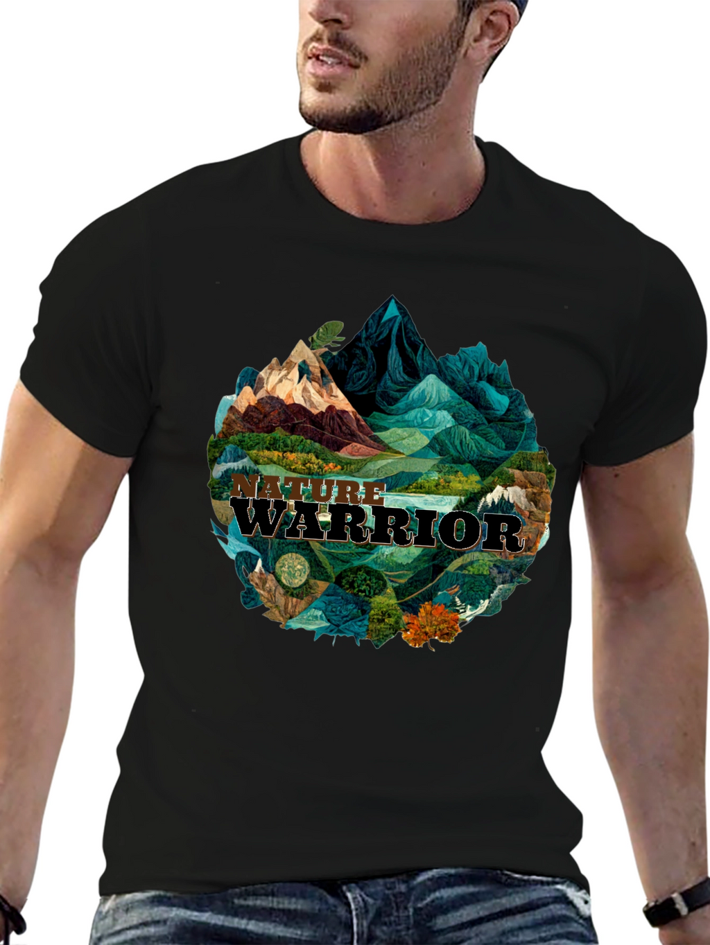 Nature Warrior Graphic Tee - Black