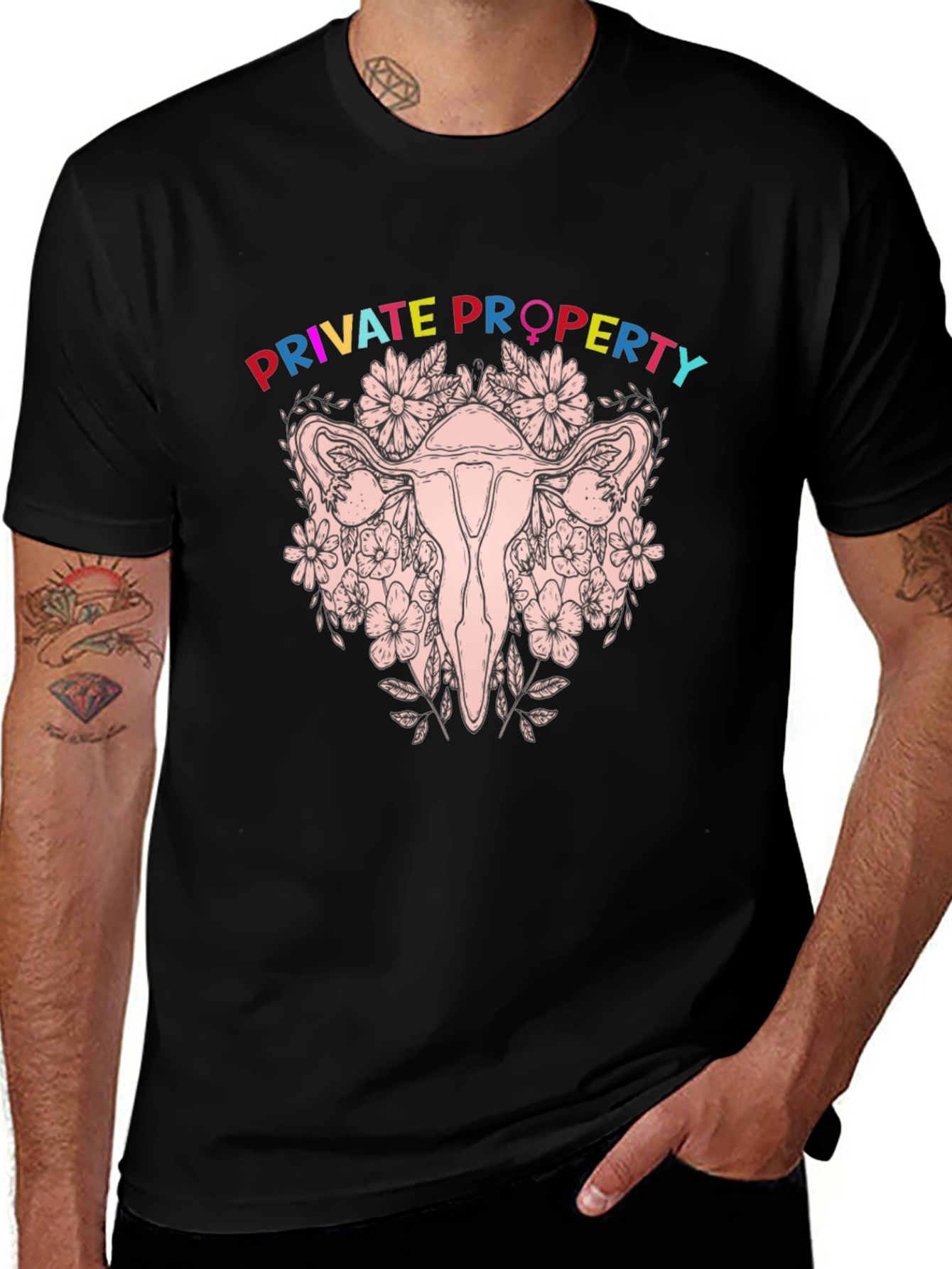 Private Property Uterus Graphic Tee - Black