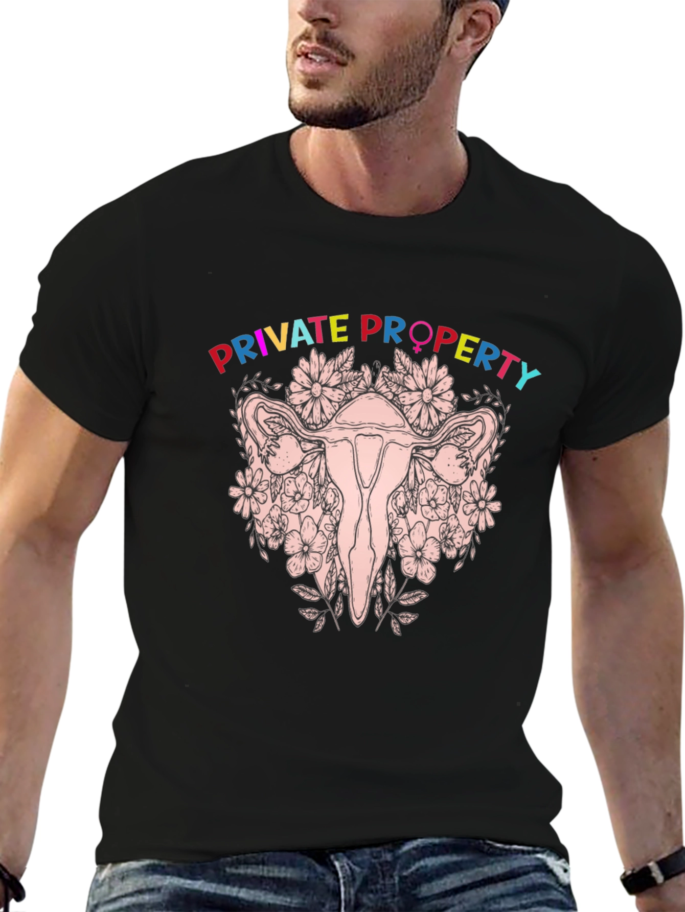 Private Property Uterus Graphic Tee - Black