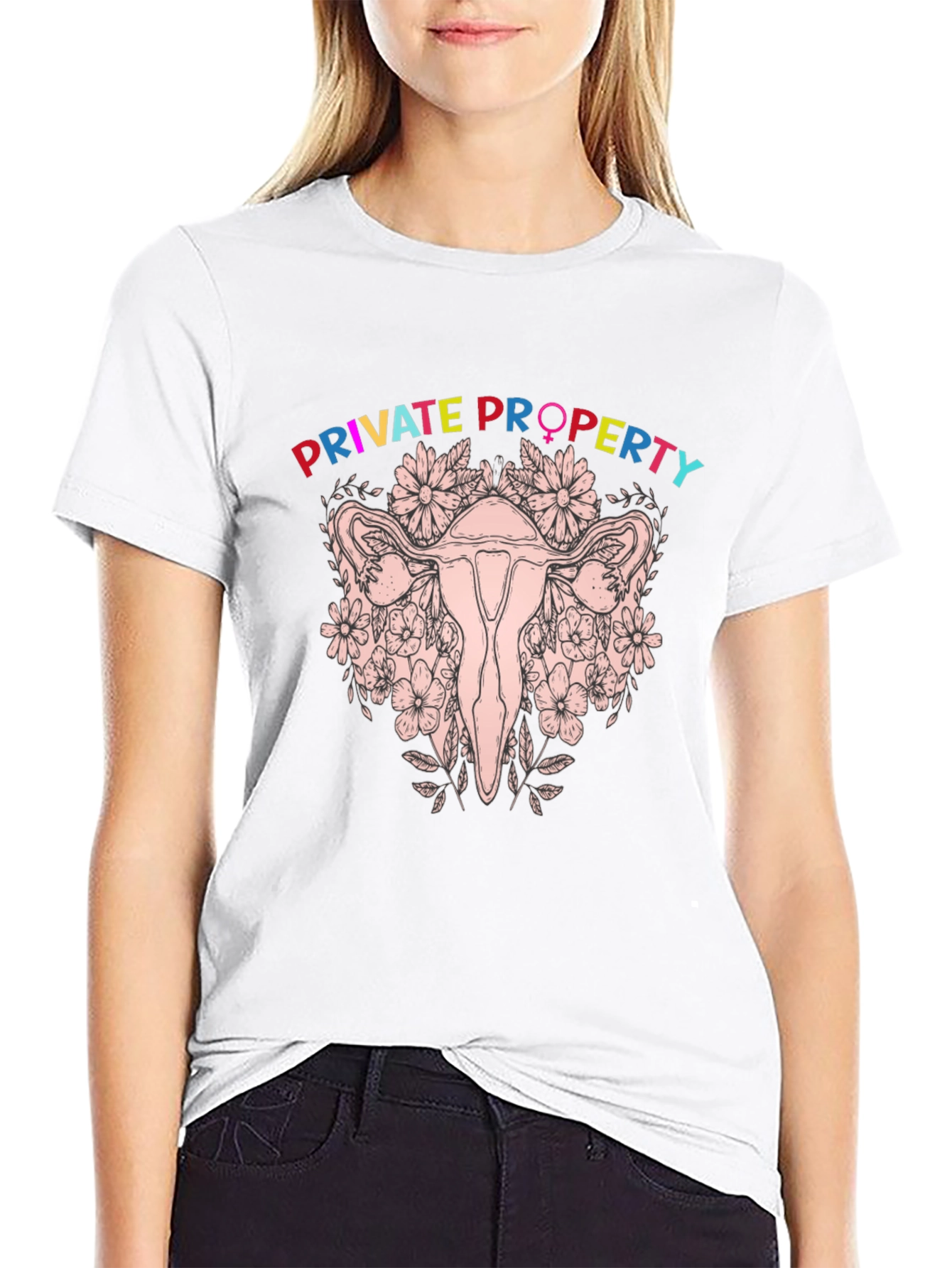 Private Property Uterus Graphic Tee - Black