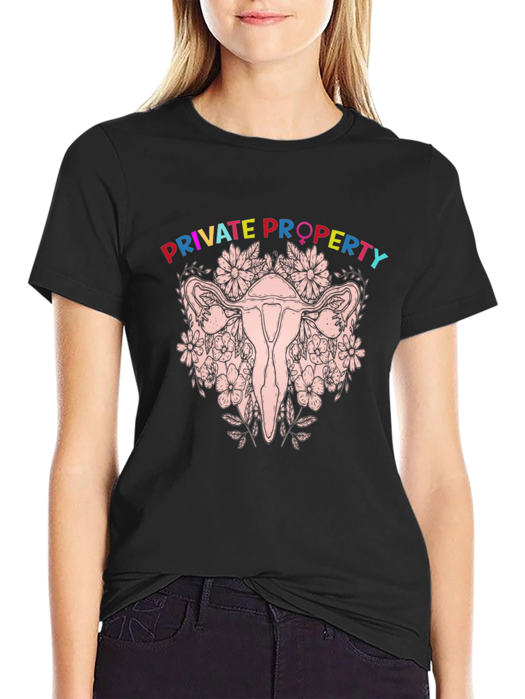 Private Property Uterus Graphic Tee - Black
