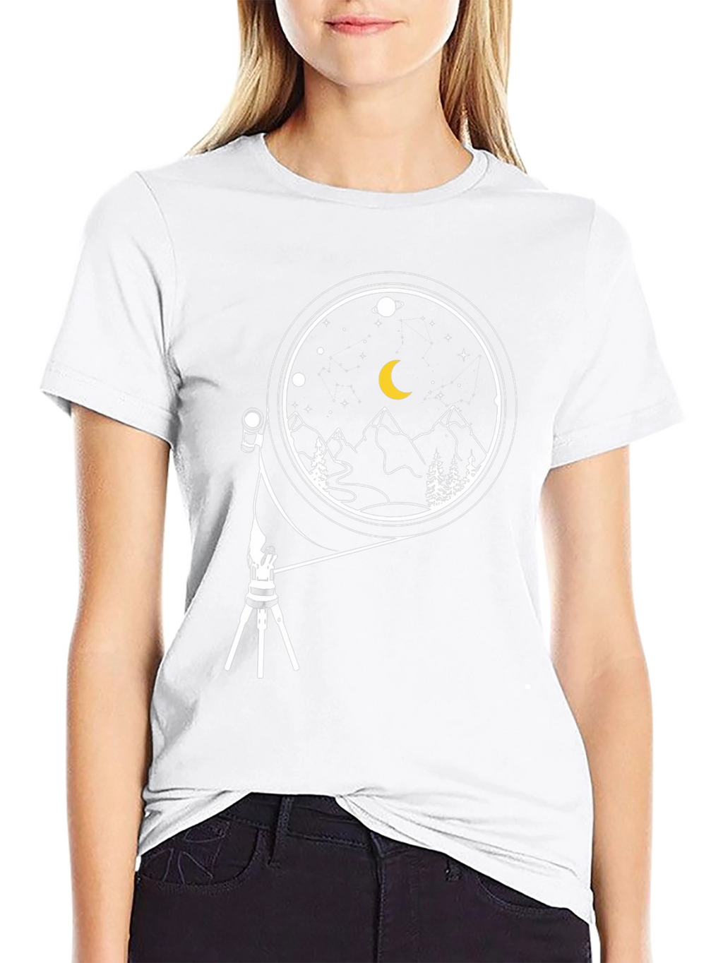 Night Sky Telescope Graphic Tee