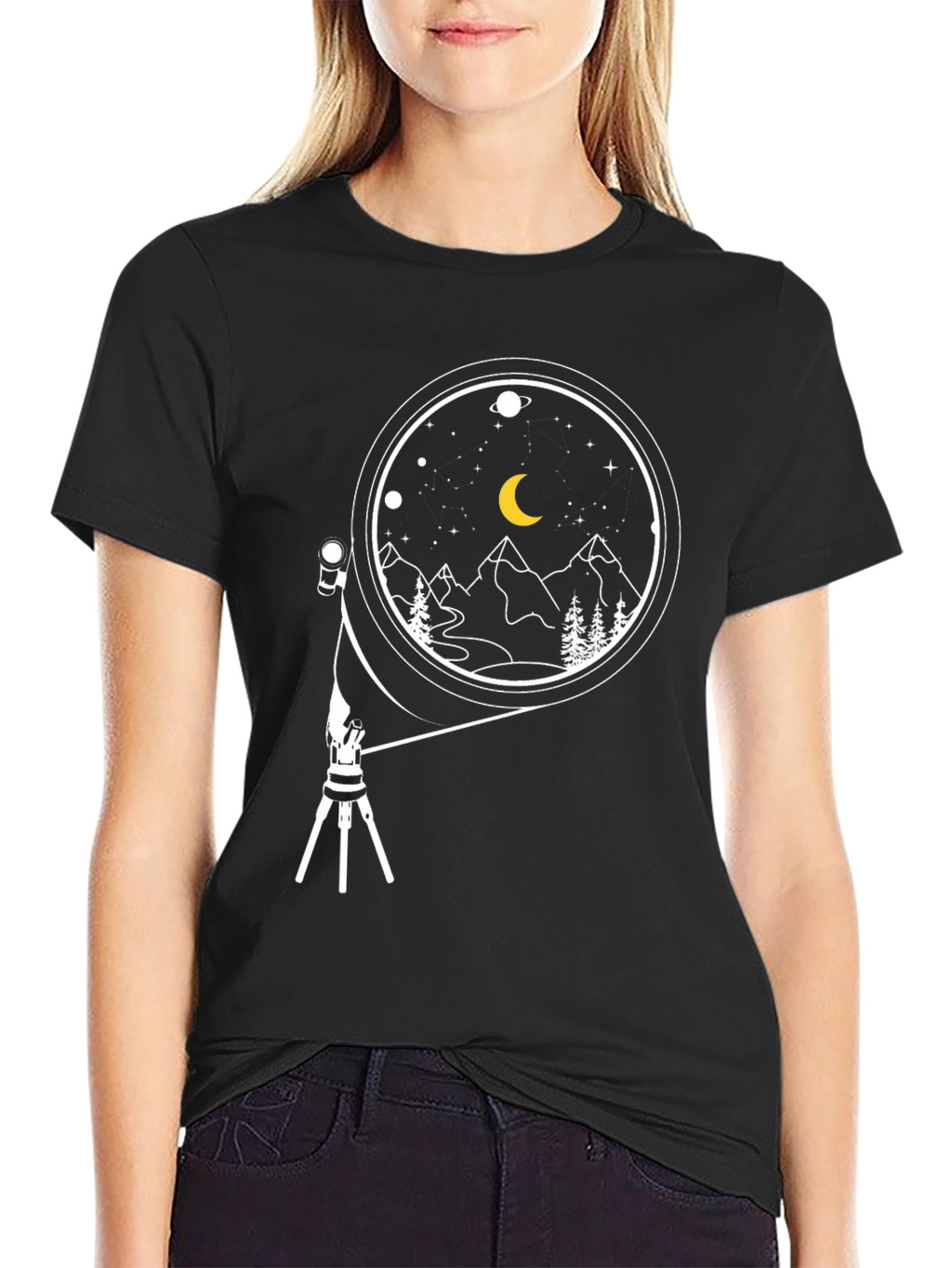Night Sky Telescope Graphic Tee