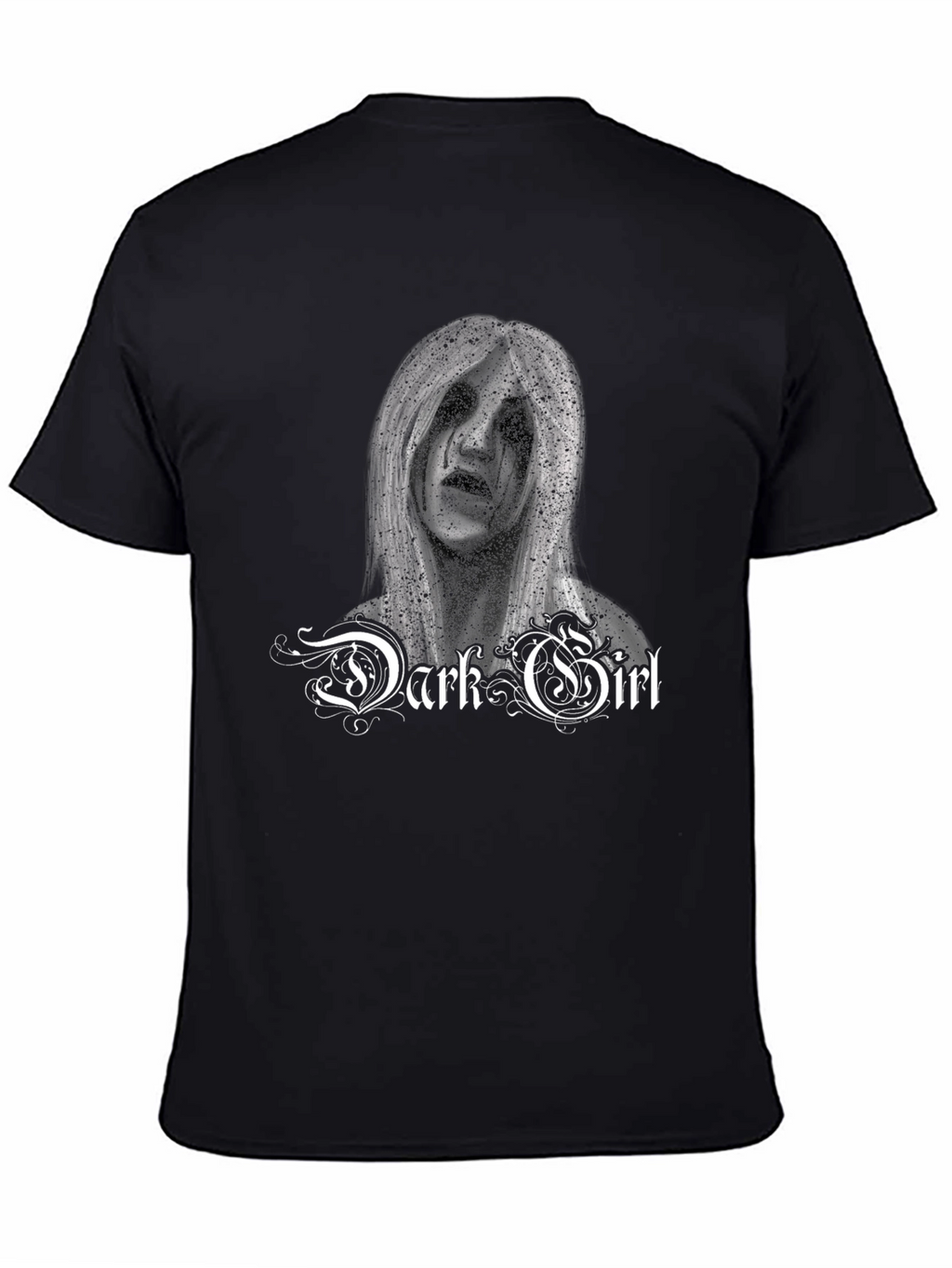 Dark Girl Graphic Print Black T-Shirt