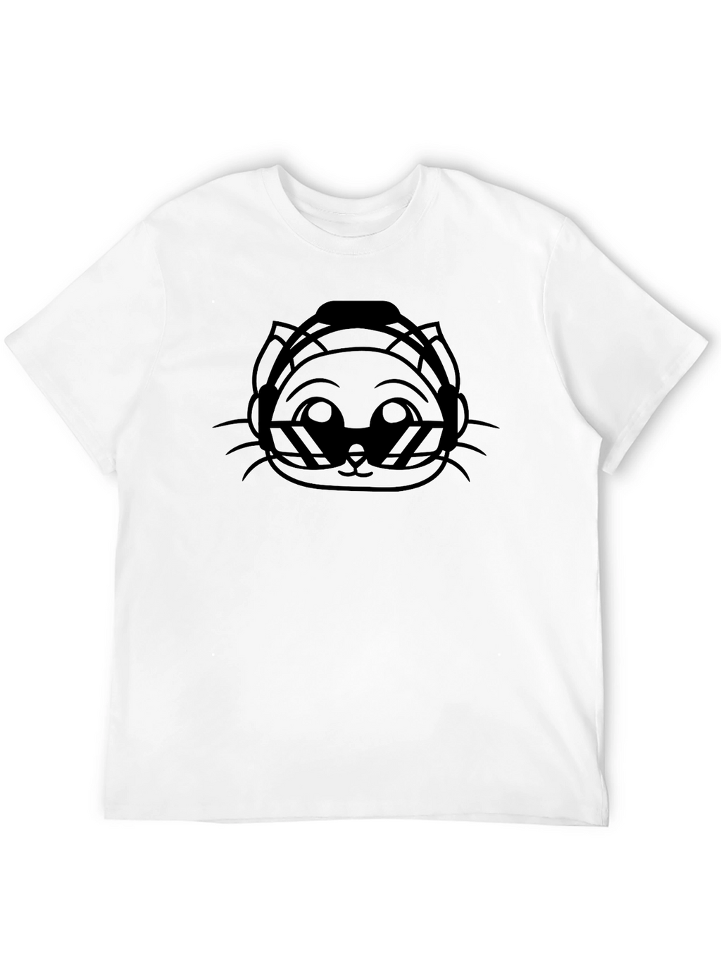 DJ Cat Black Graphic Tee - Cool & Stylish