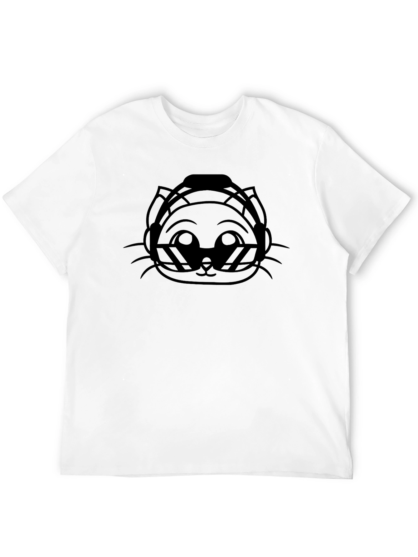 DJ Cat Black Graphic Tee - Cool & Stylish