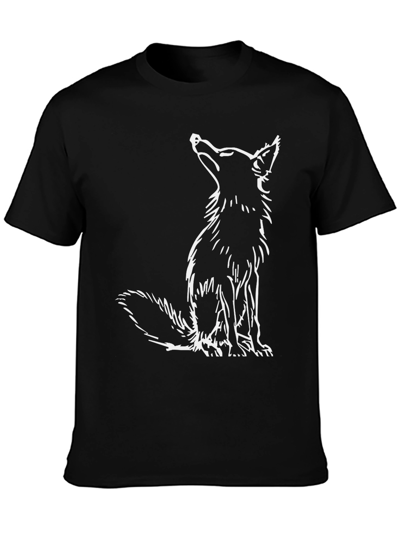 Fox Graphic Tee - Black Cotton Casual Wear