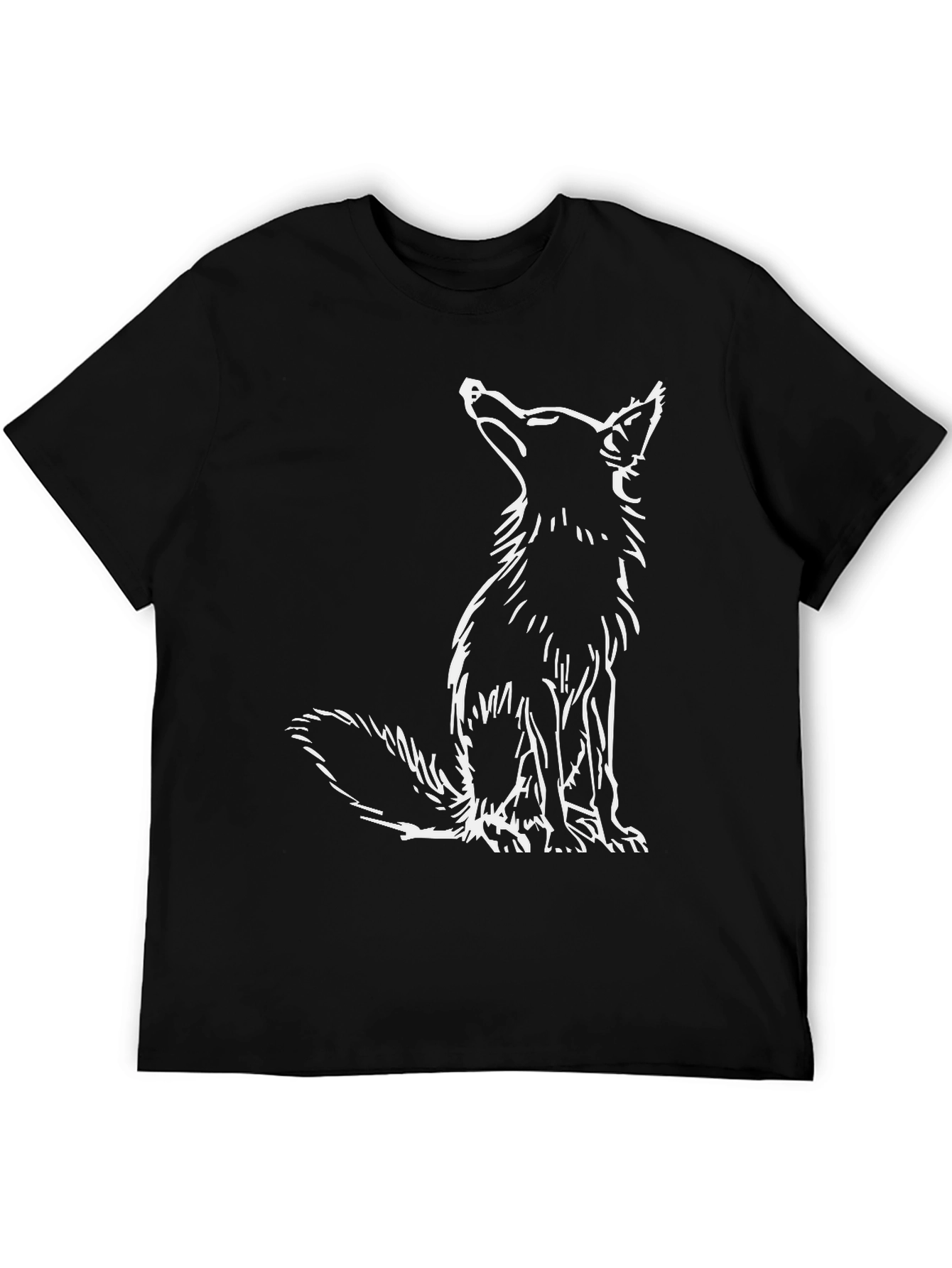 Fox Graphic Tee - Black Cotton Casual Wear