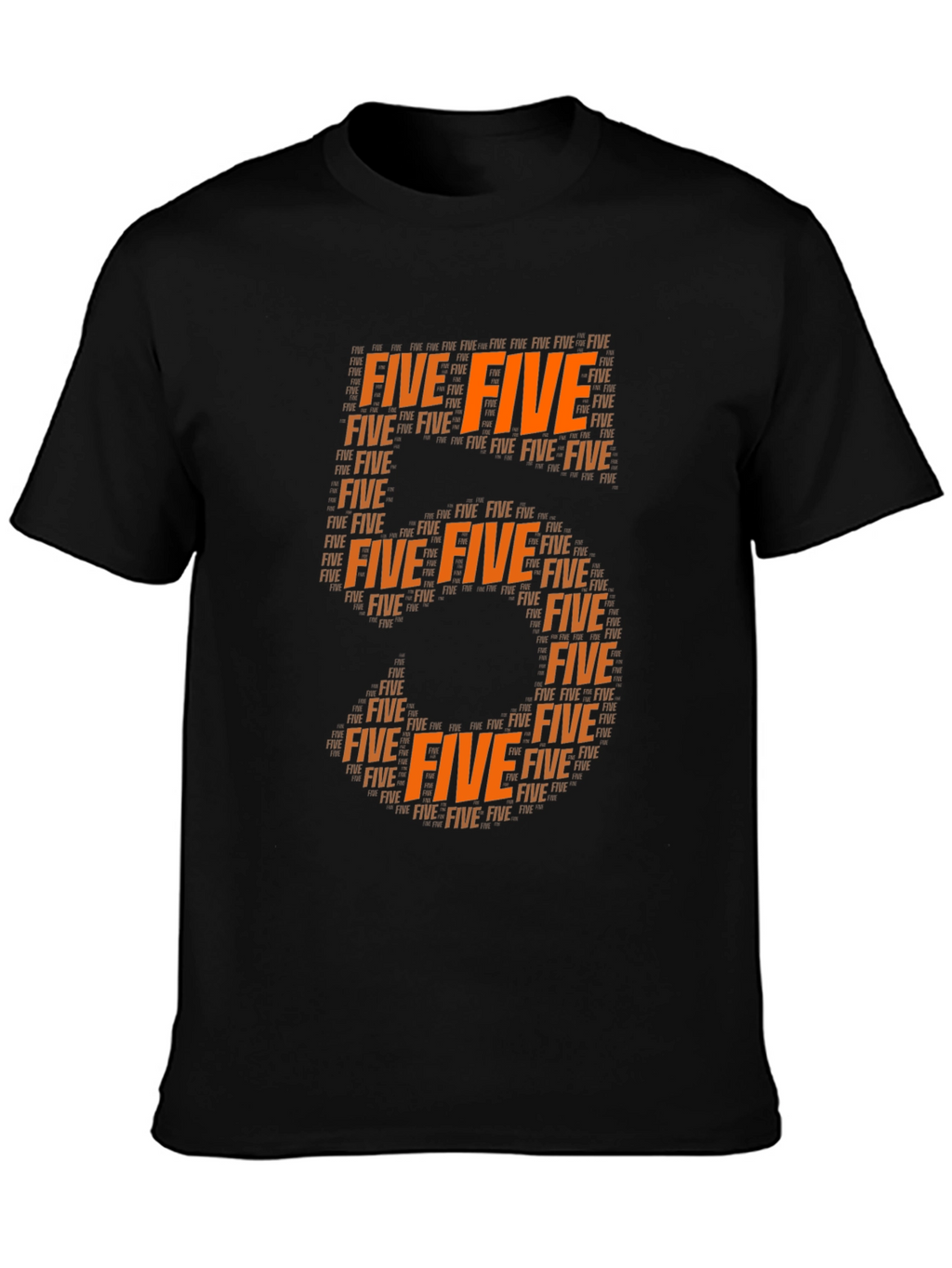Orange Five Word Art Tee Shirt