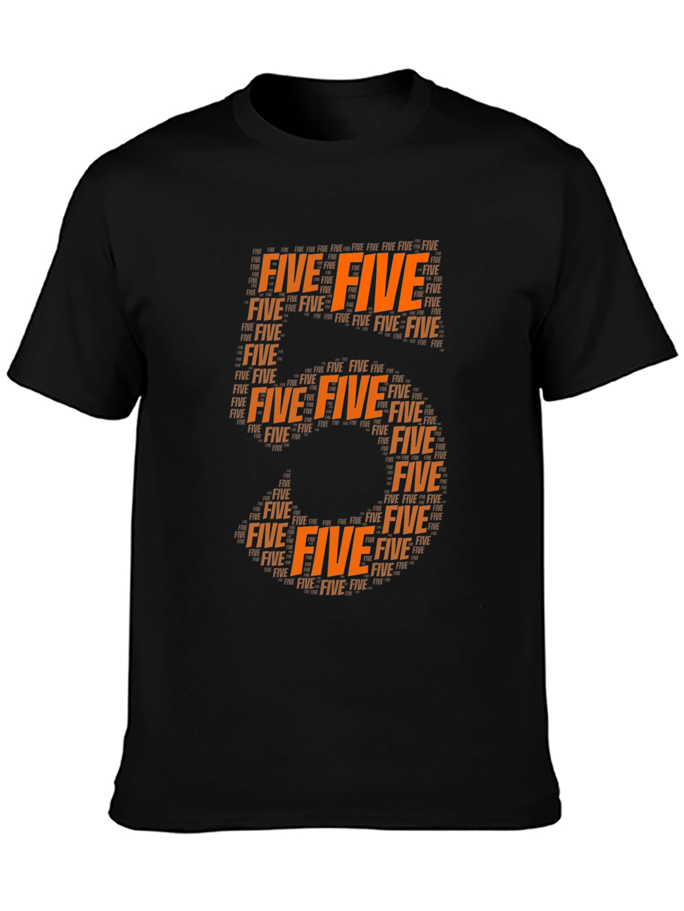 Orange Five Word Art Tee Shirt