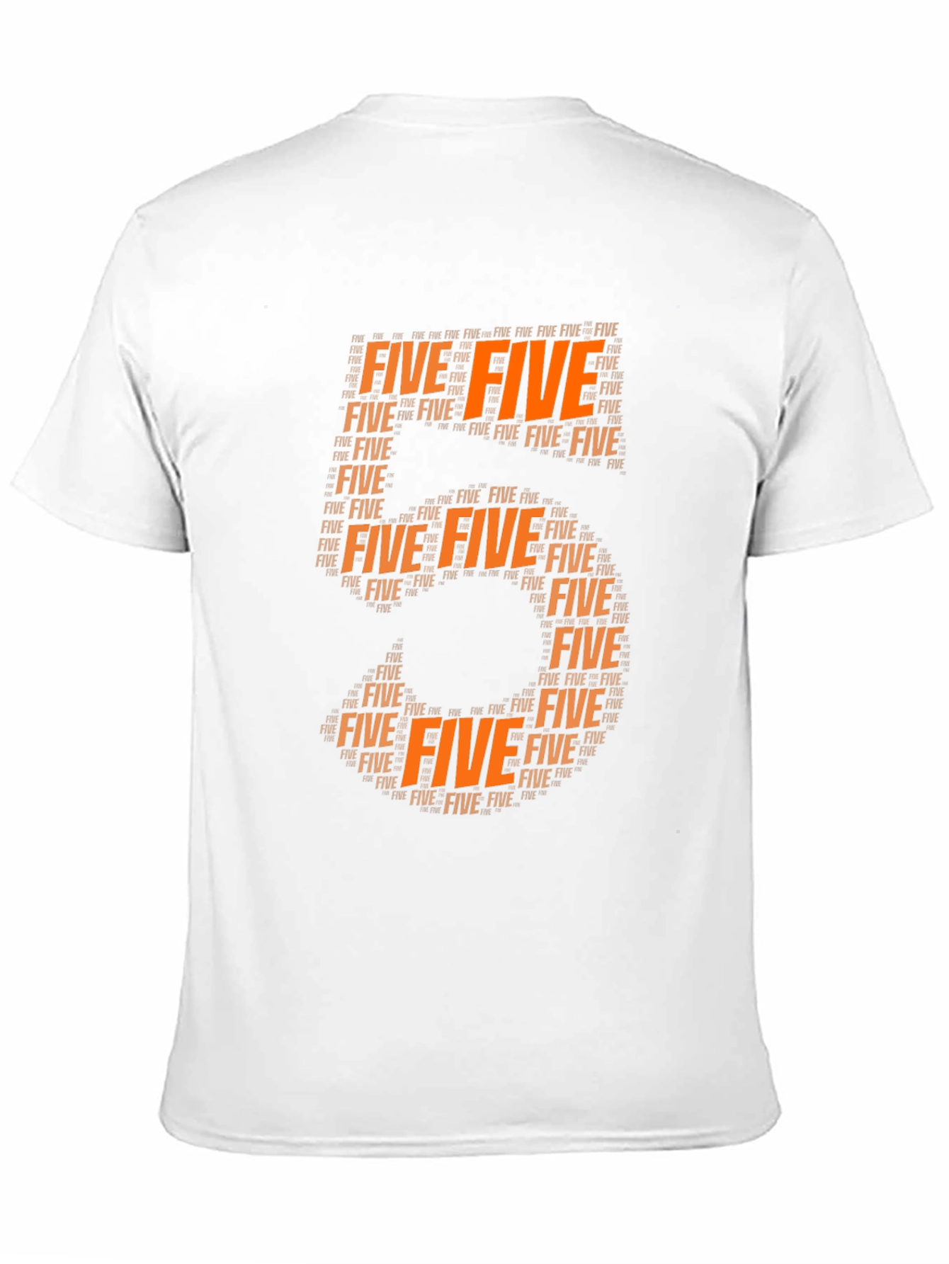 Orange Five Word Art Tee Shirt
