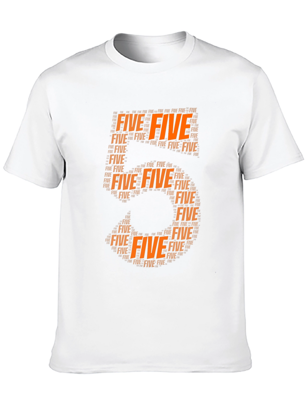 Orange Five Word Art Tee Shirt