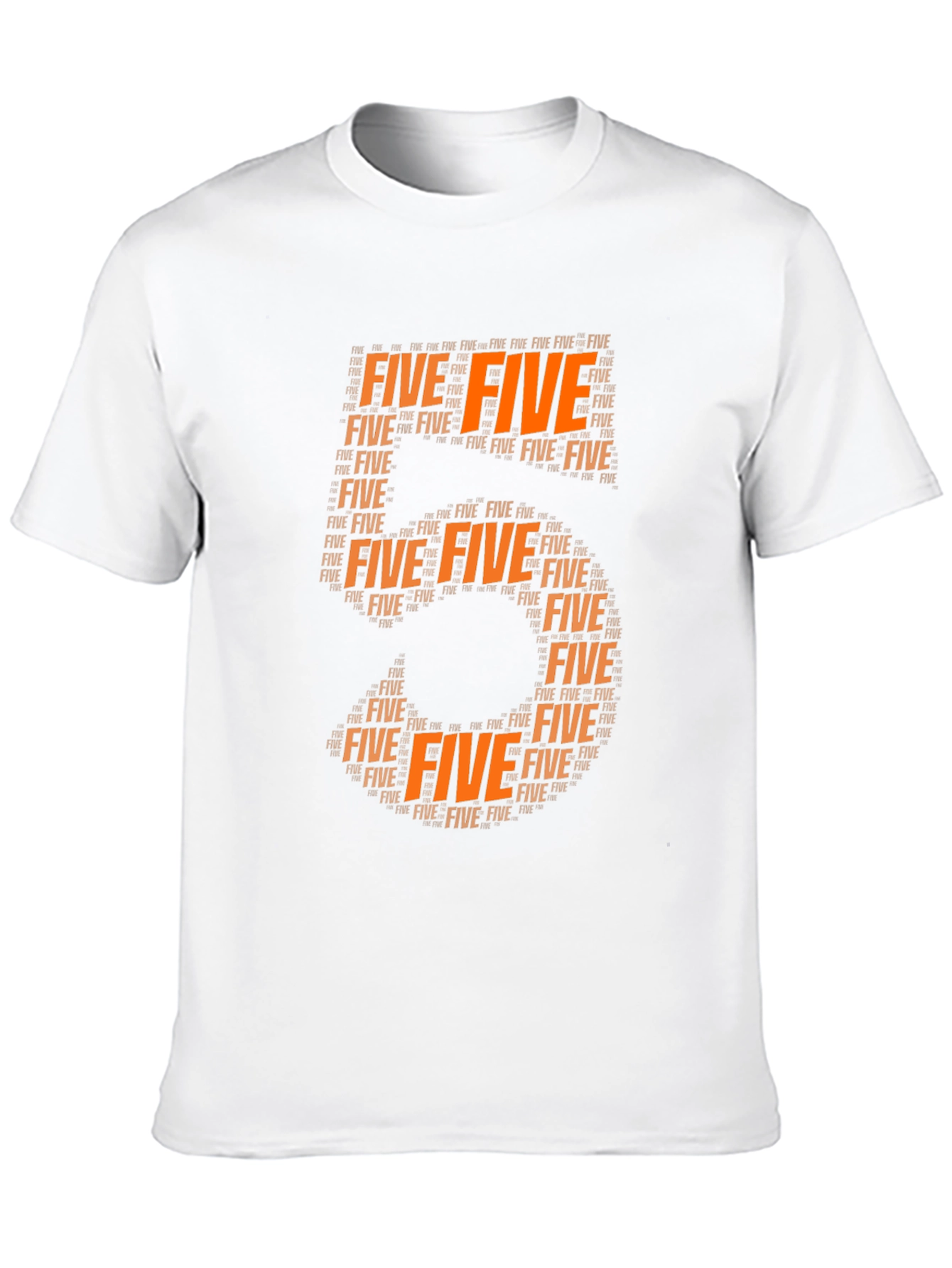 Orange Five Word Art Tee Shirt