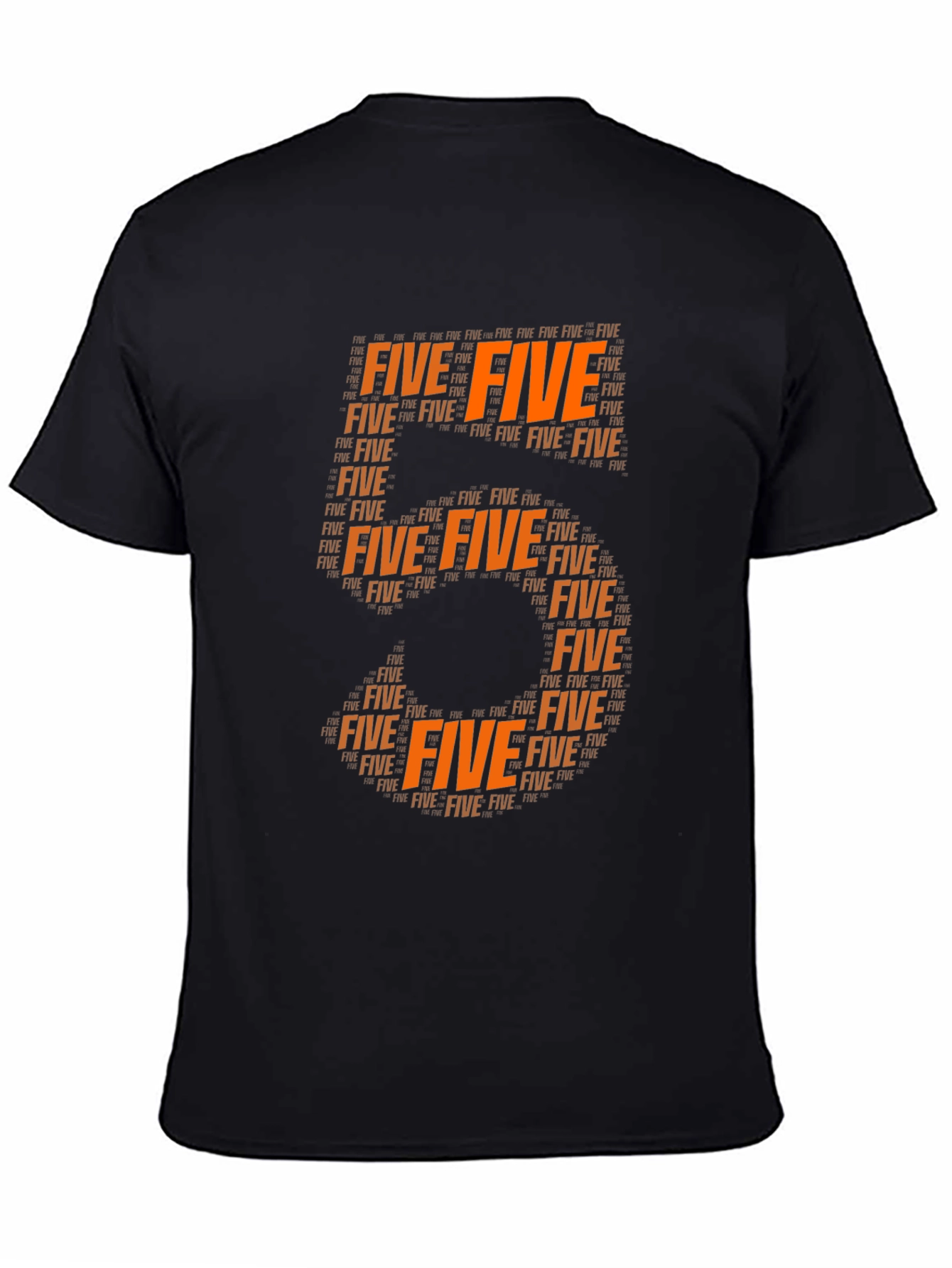 Orange Five Word Art Tee Shirt