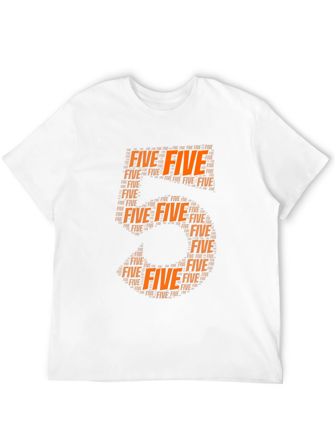 Orange Five Word Art Tee Shirt