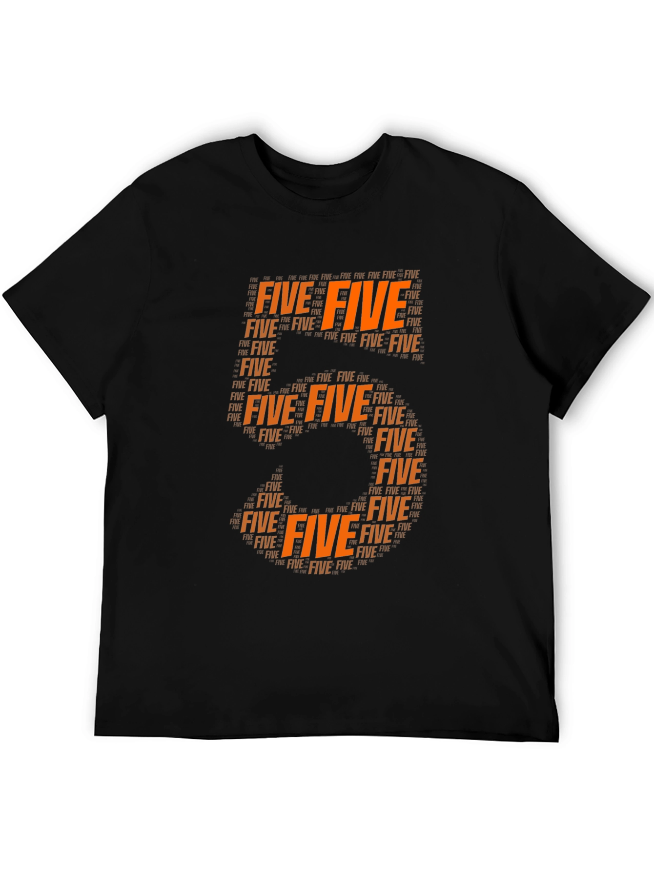 Orange Five Word Art Tee Shirt