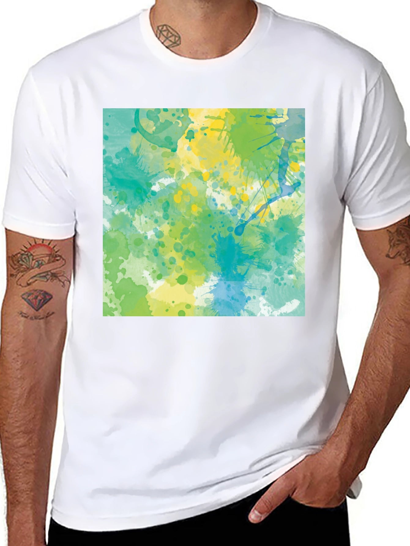 Abstract Splash Tee - Bold & Colorful Design