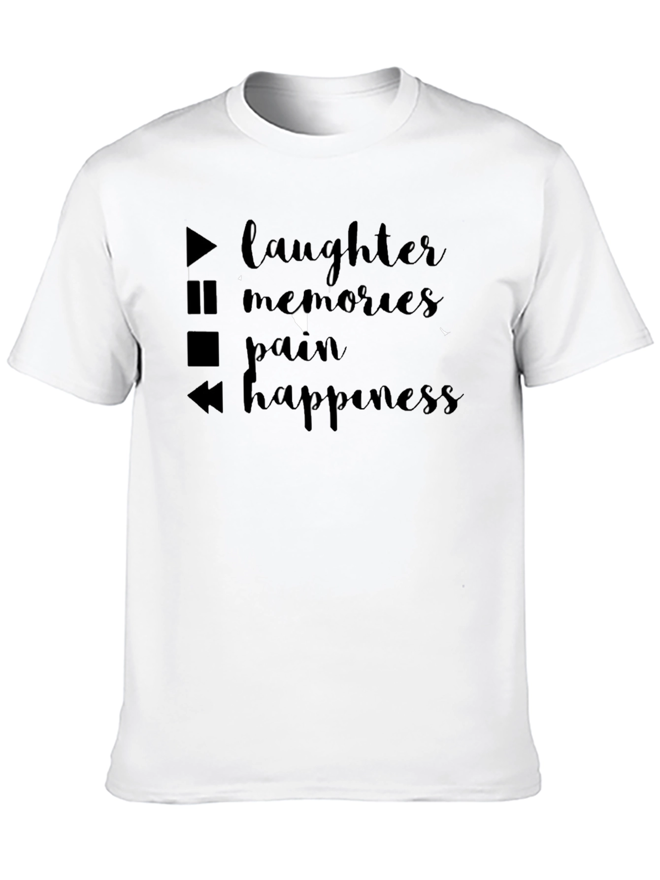 Laughter Memories Happiness Black Graphic Tee
