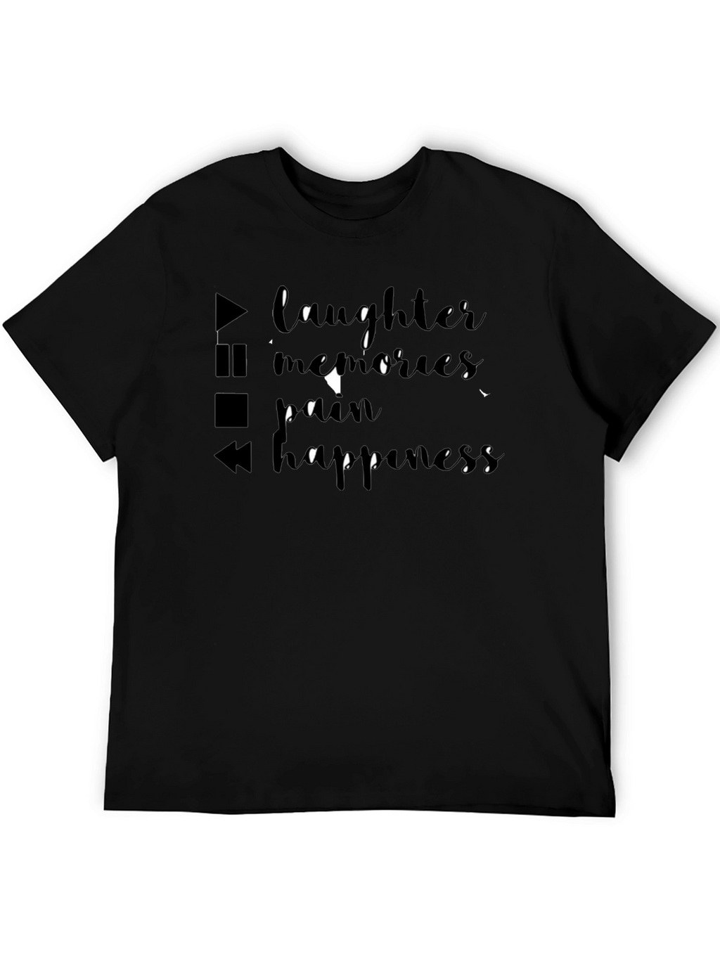 Laughter Memories Happiness Black Graphic Tee