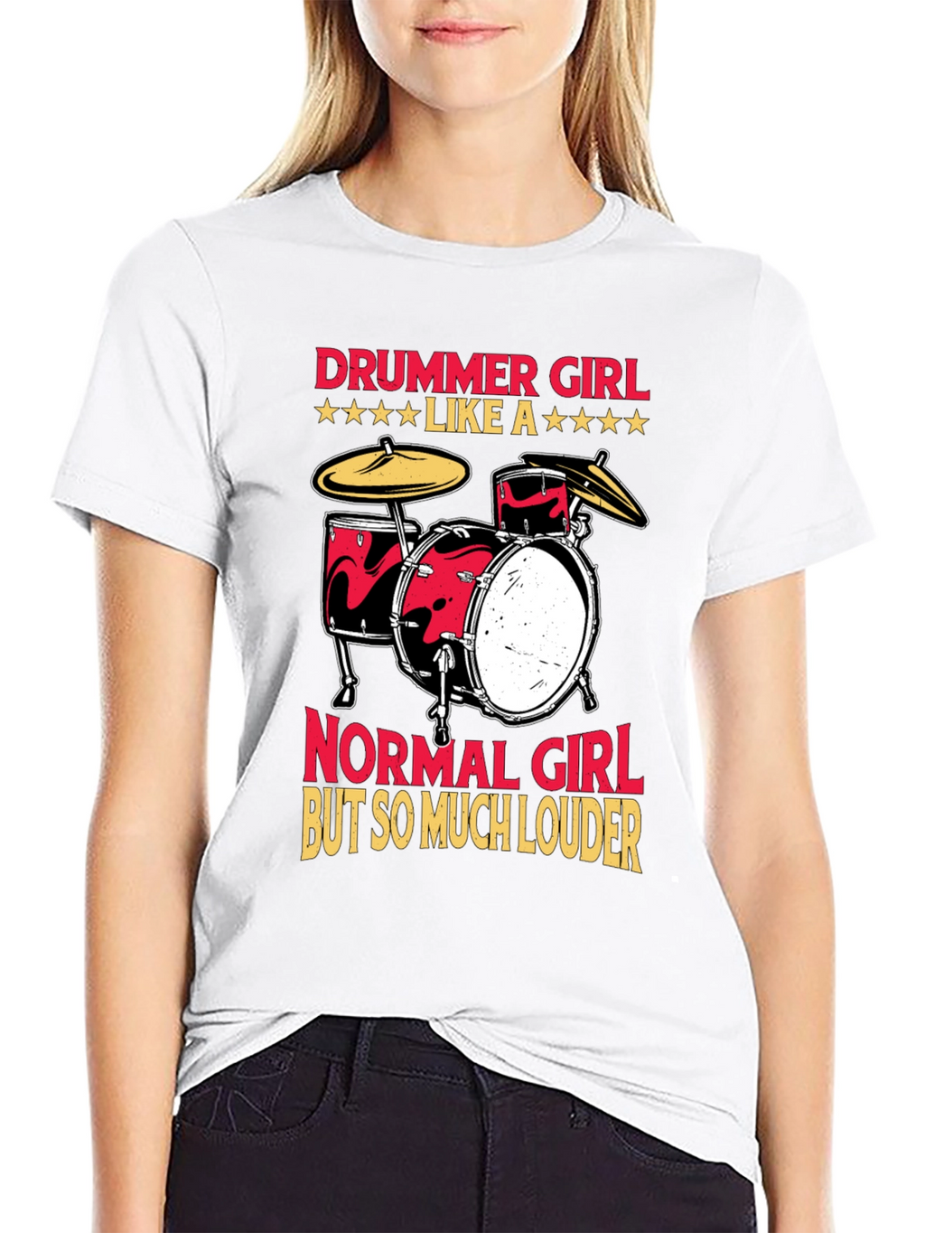Drummer Girl T-Shirt - Loud & Proud Musician