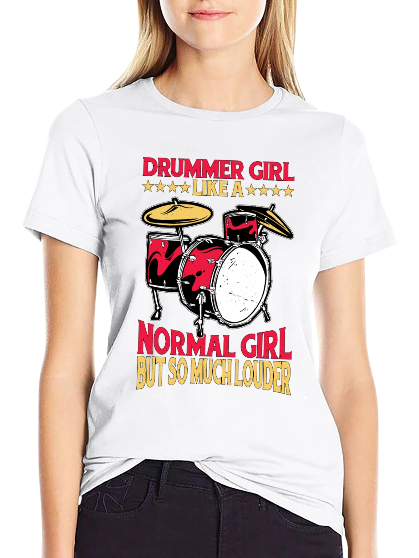 Drummer Girl T-Shirt - Loud & Proud Musician