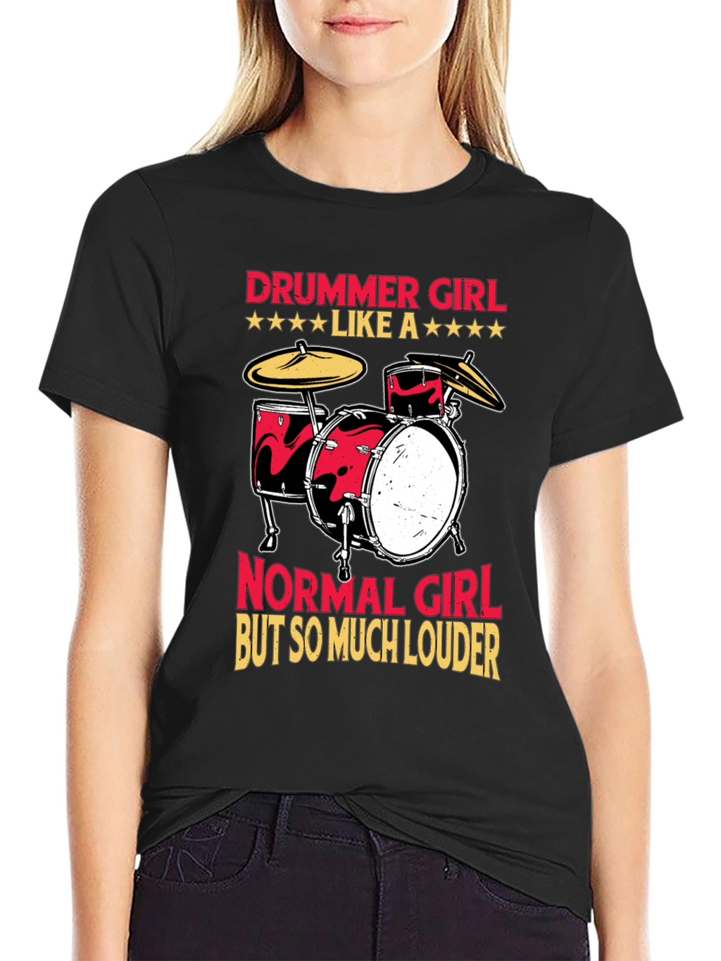 Drummer Girl T-Shirt - Loud & Proud Musician
