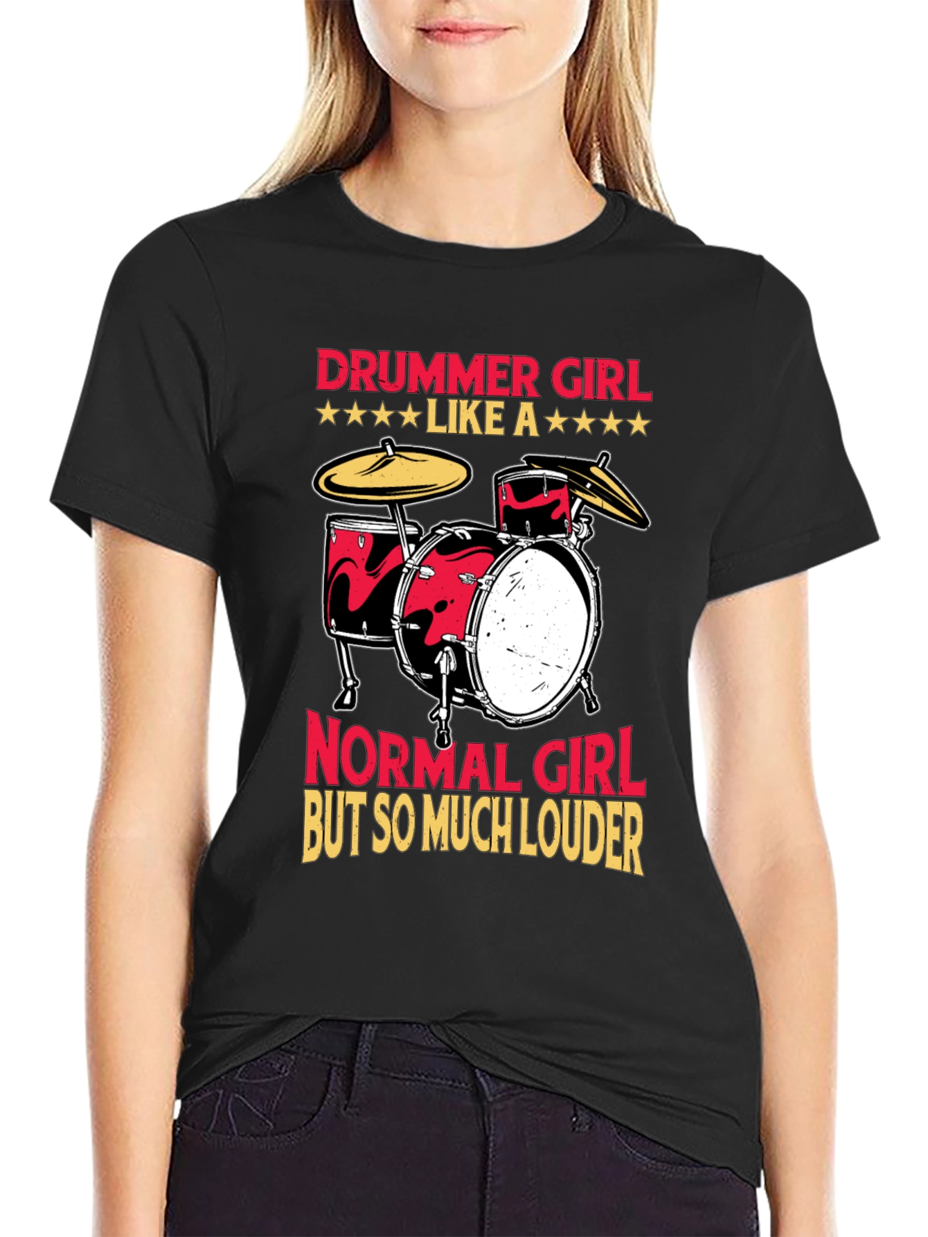 Drummer Girl T-Shirt - Loud & Proud Musician