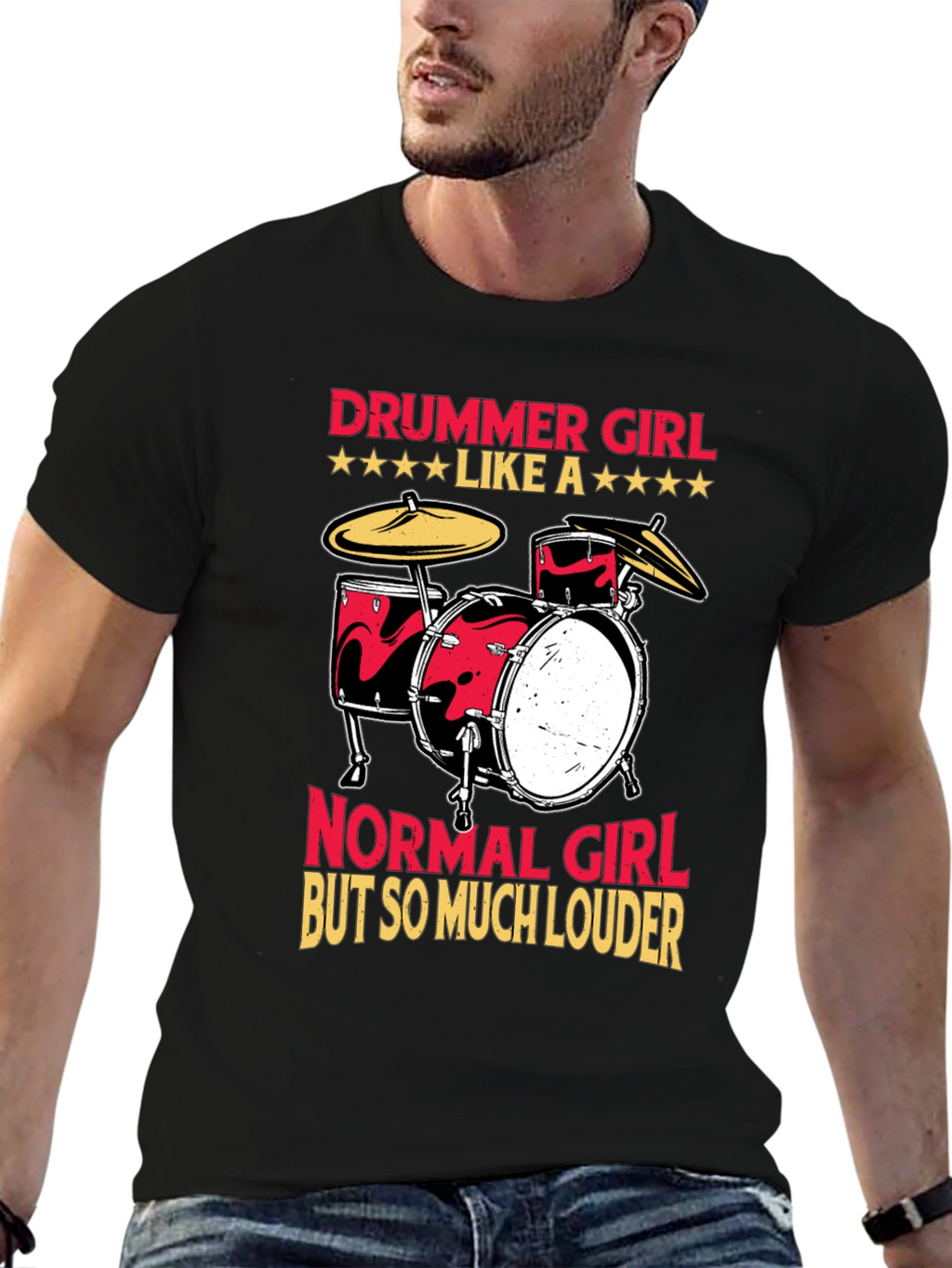 Drummer Girl T-Shirt - Loud & Proud Musician