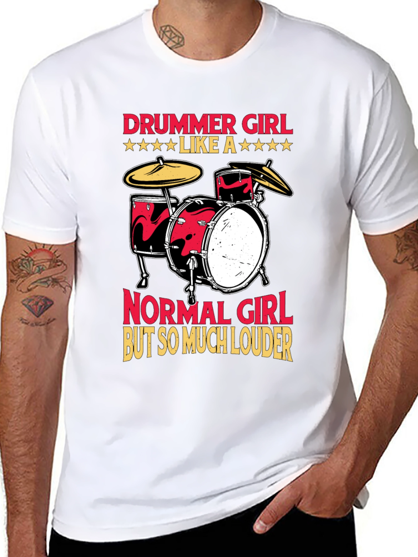 Drummer Girl T-Shirt - Loud & Proud Musician
