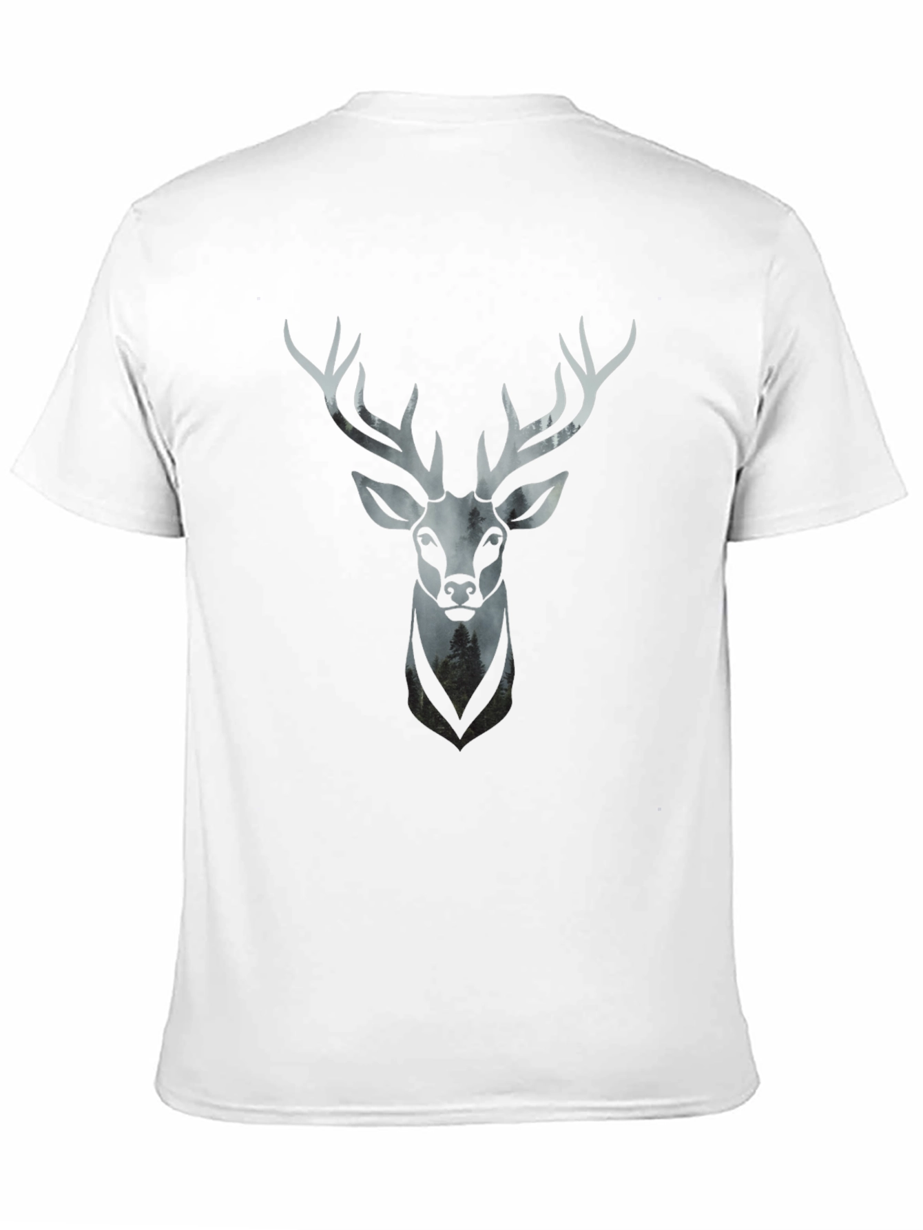 Stag Head Graphic Tee - Modern Mens Black T-Shirt