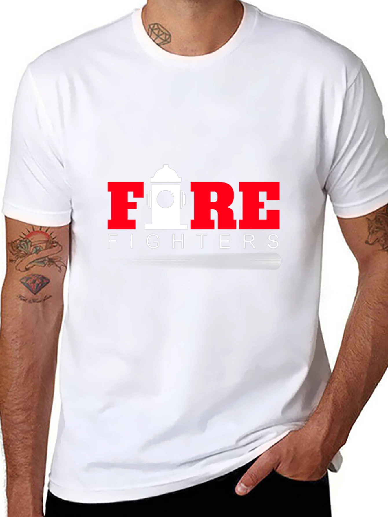 Firefighters Graphic T-Shirt - Black Cotton Tee