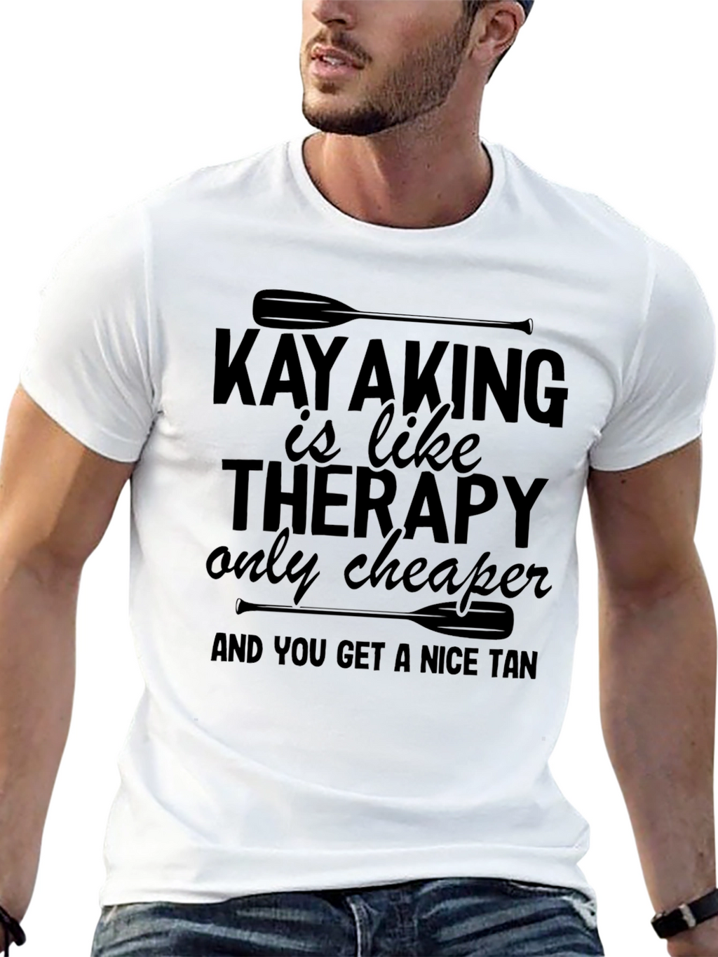 Kayaking is Like Therapy T-Shirt Funny Paddle Tee