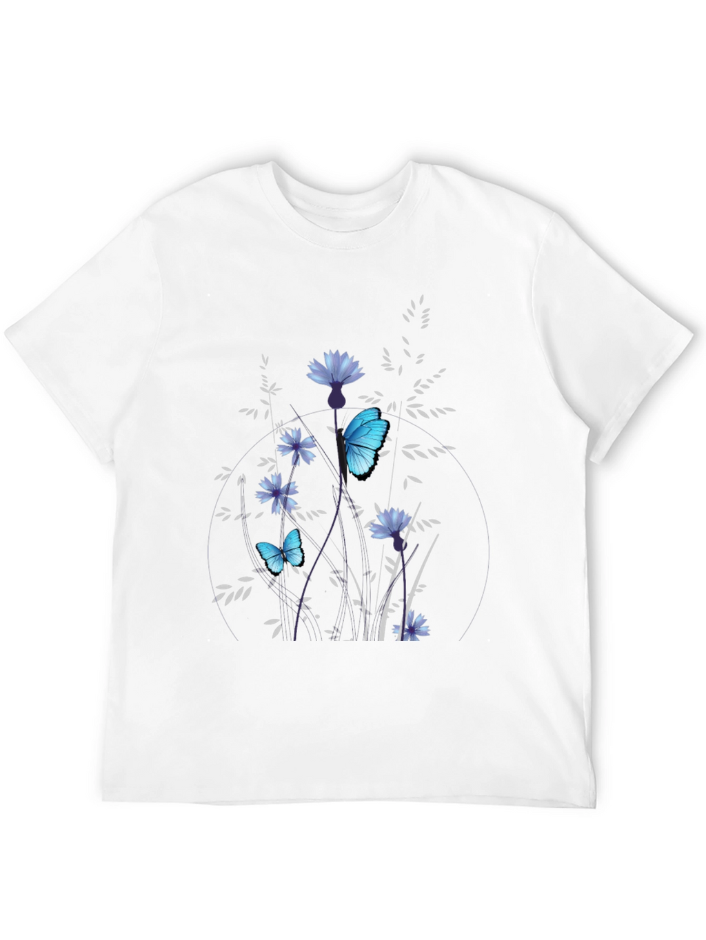 Butterfly Floral Black T-Shirt