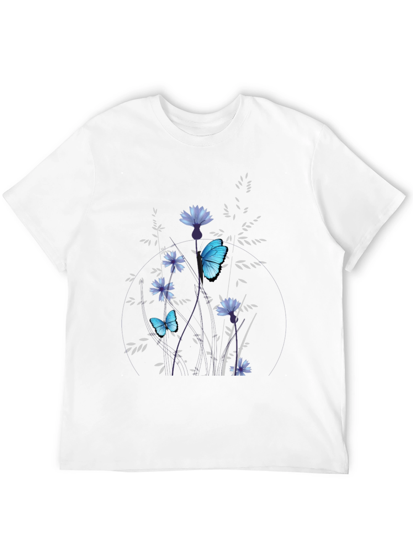 Butterfly Floral Black T-Shirt