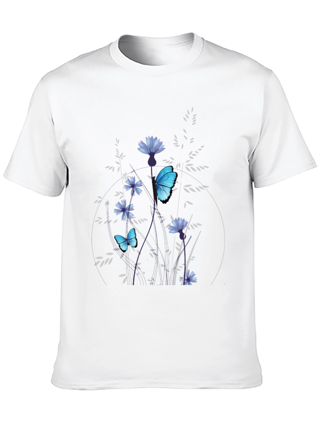 Butterfly Floral Black T-Shirt