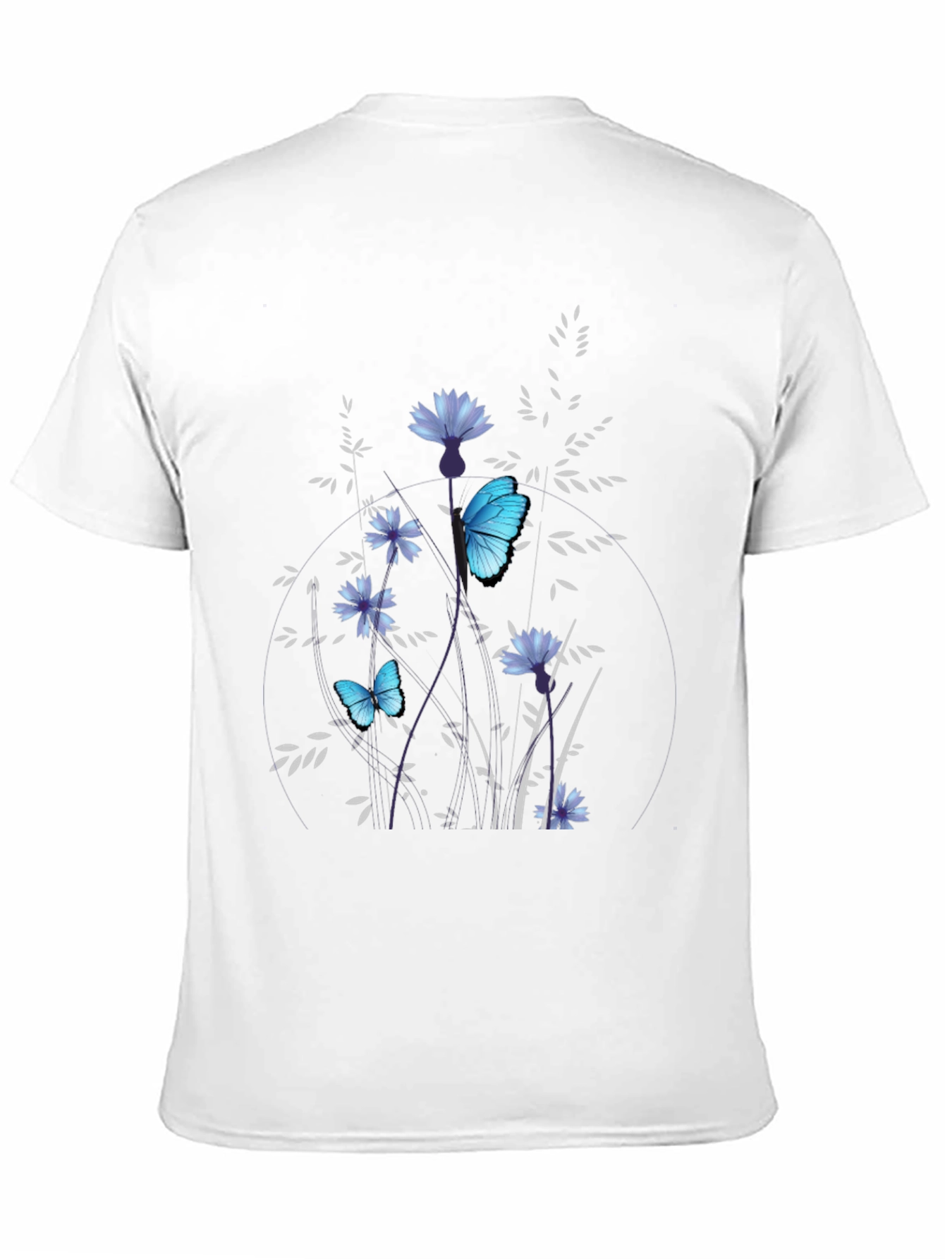 Butterfly Floral Black T-Shirt