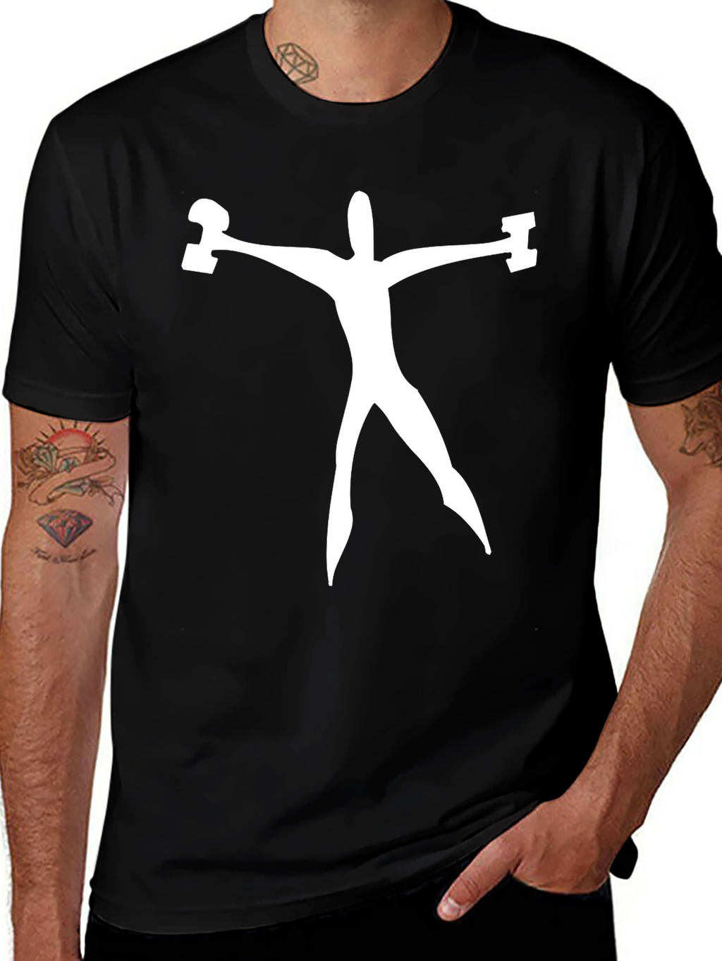 Weightlifting Man Graphic Tee - Black
