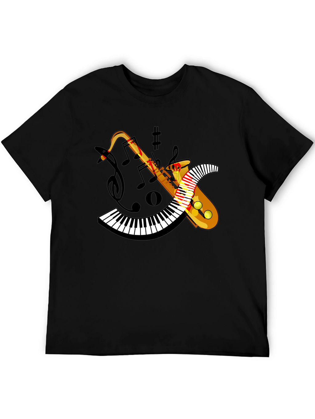 Saxophone Keyboard Music Graphic T-Shirt