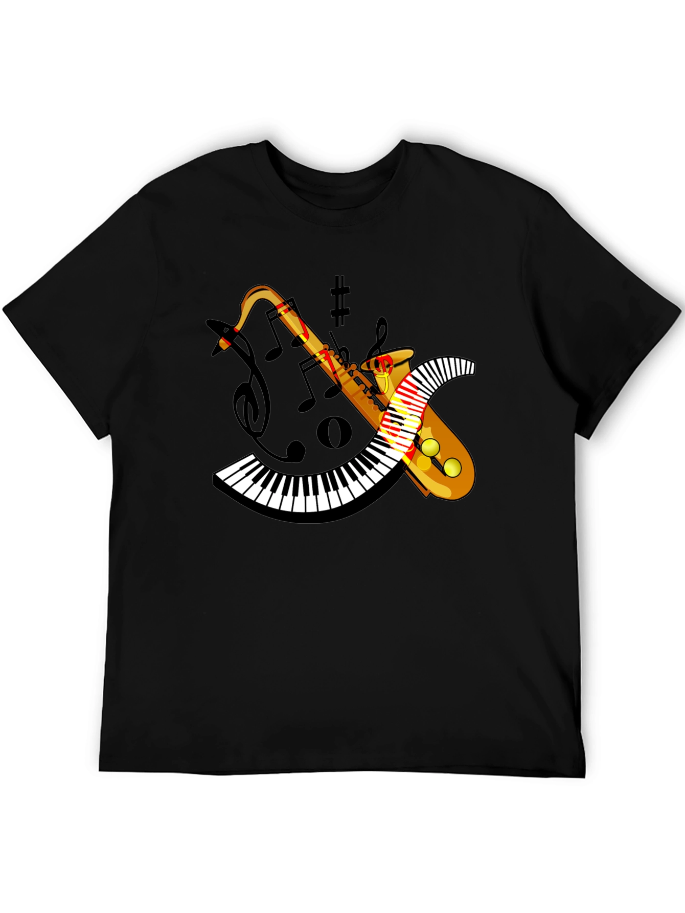 Saxophone Keyboard Music Graphic T-Shirt