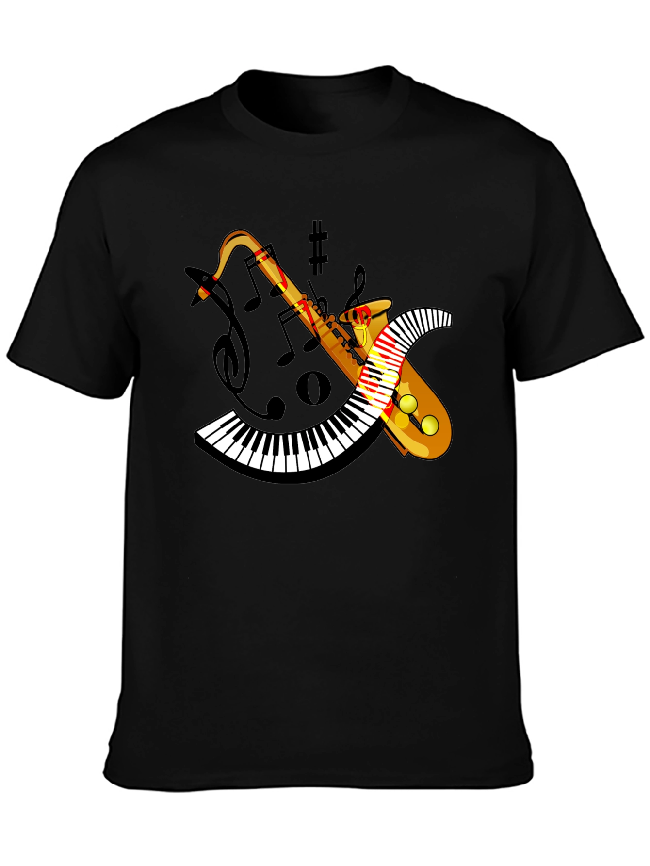 Saxophone Keyboard Music Graphic T-Shirt