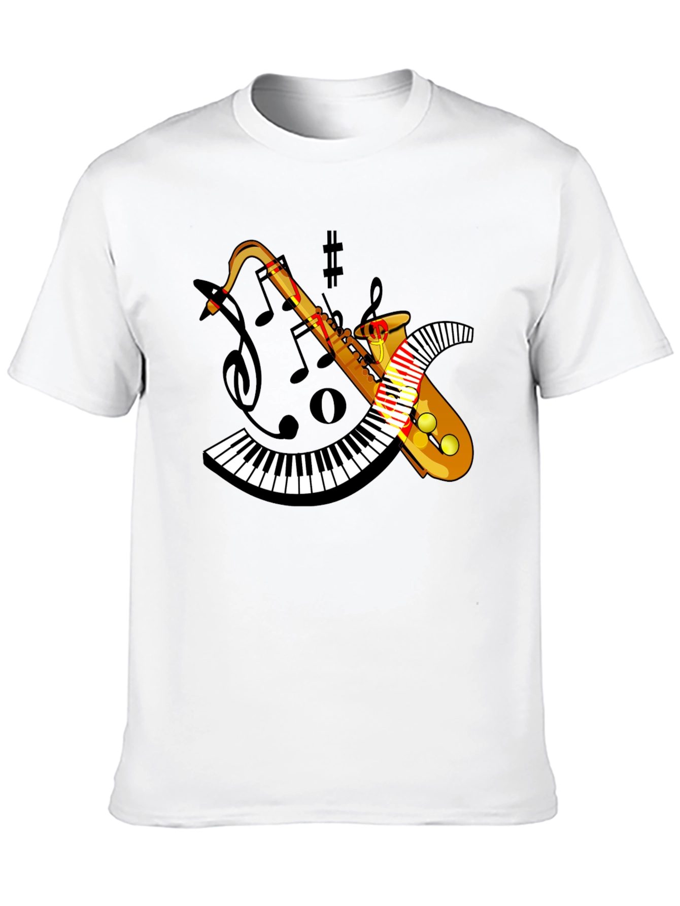 Saxophone Keyboard Music Graphic T-Shirt