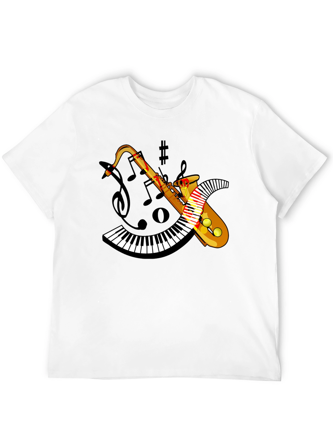 Saxophone Keyboard Music Graphic T-Shirt