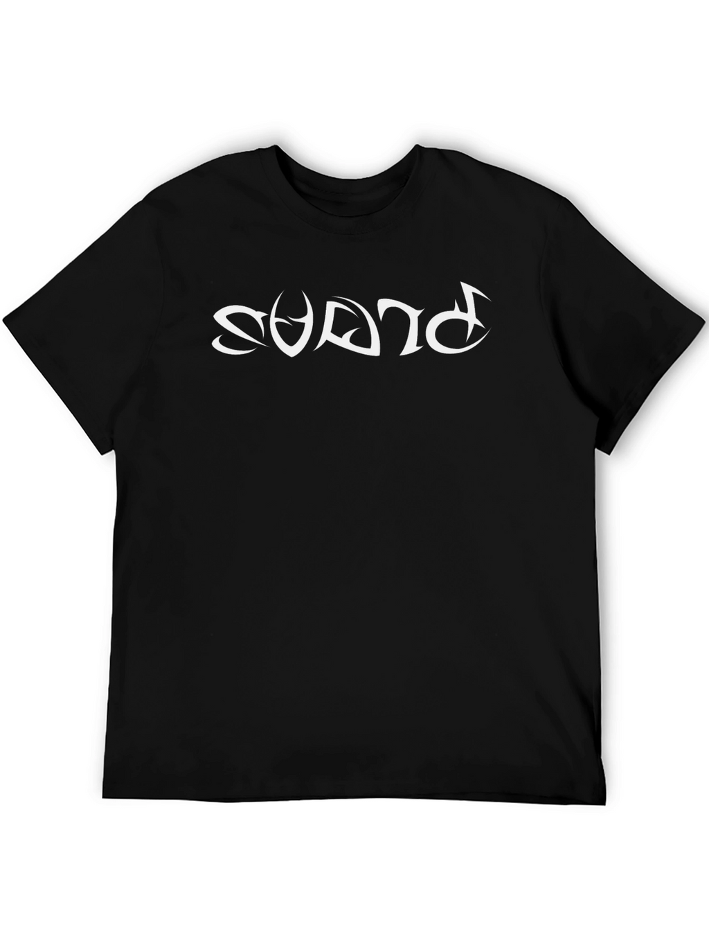 Black T-Shirt with Abstract White Print