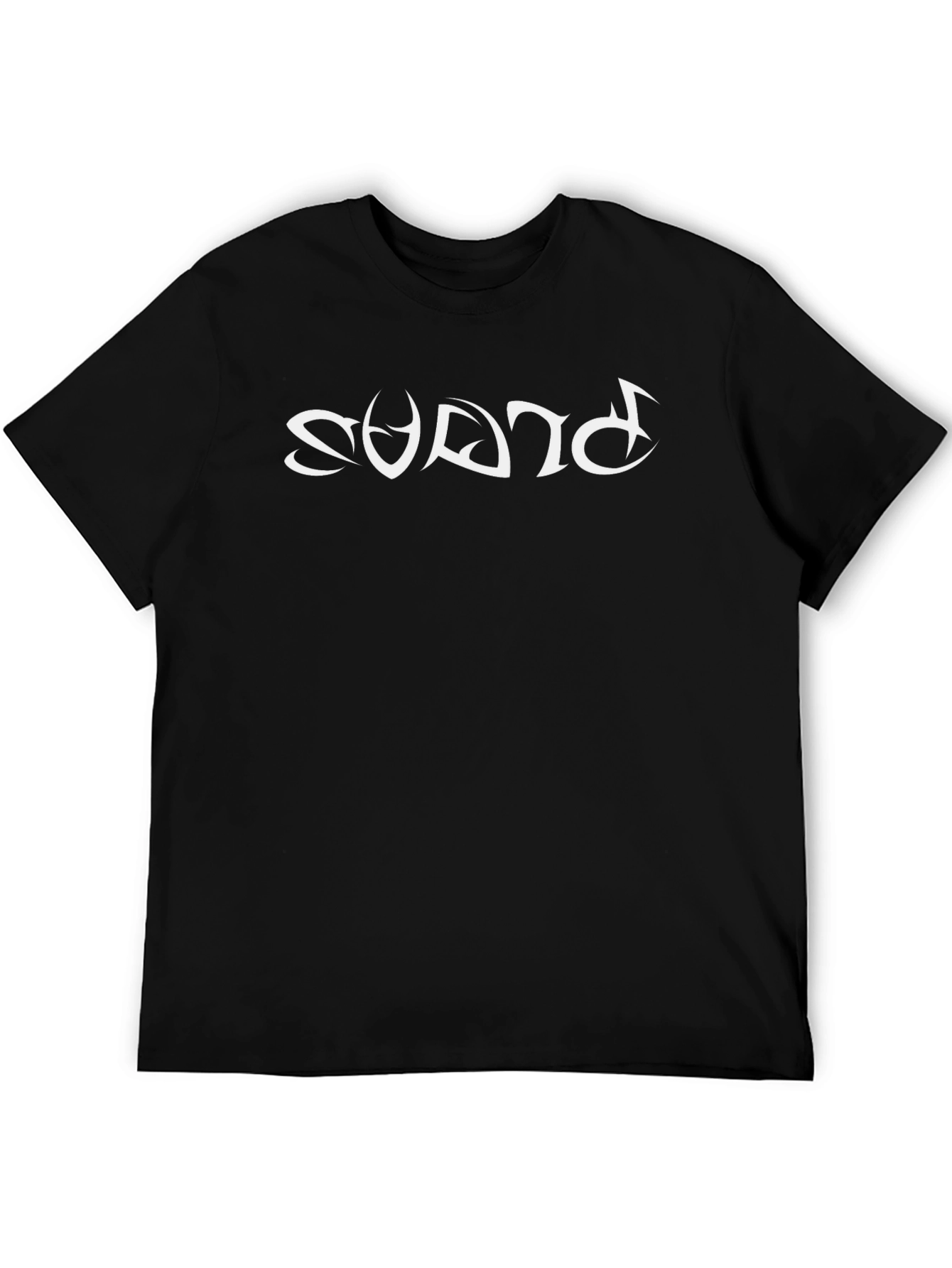 Black T-Shirt with Abstract White Print