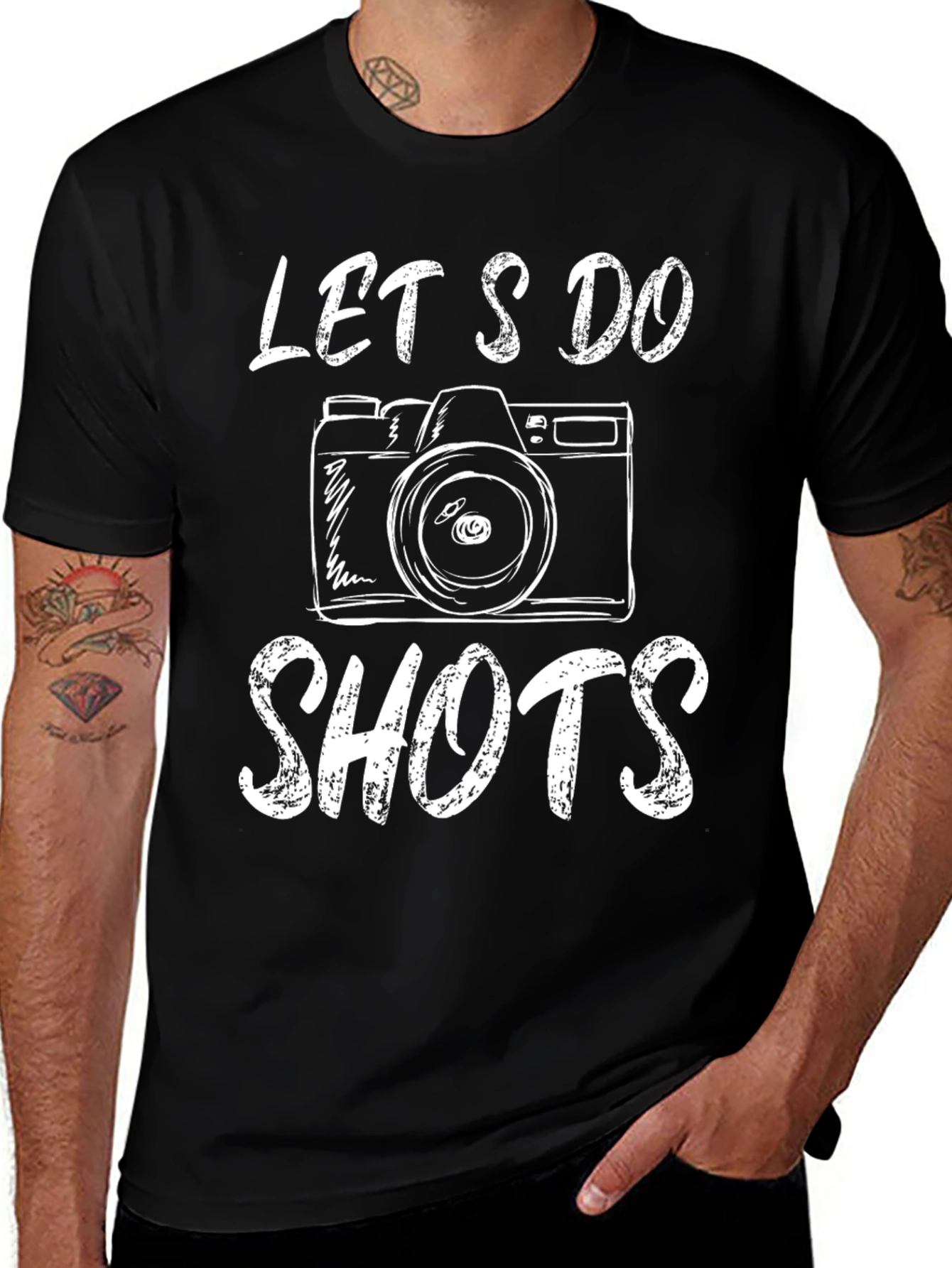 Lets Do Shots Camera Graphic T-Shirt