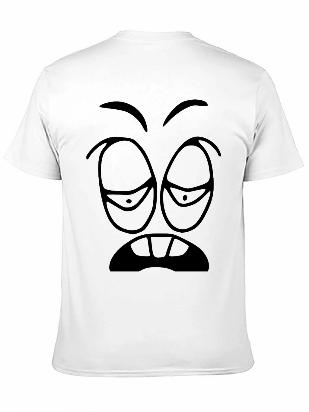 Sleepy Cartoon Face Graphic Tee - Black