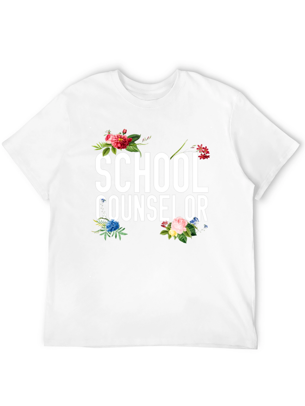 School Counselor Floral Graphic Tee